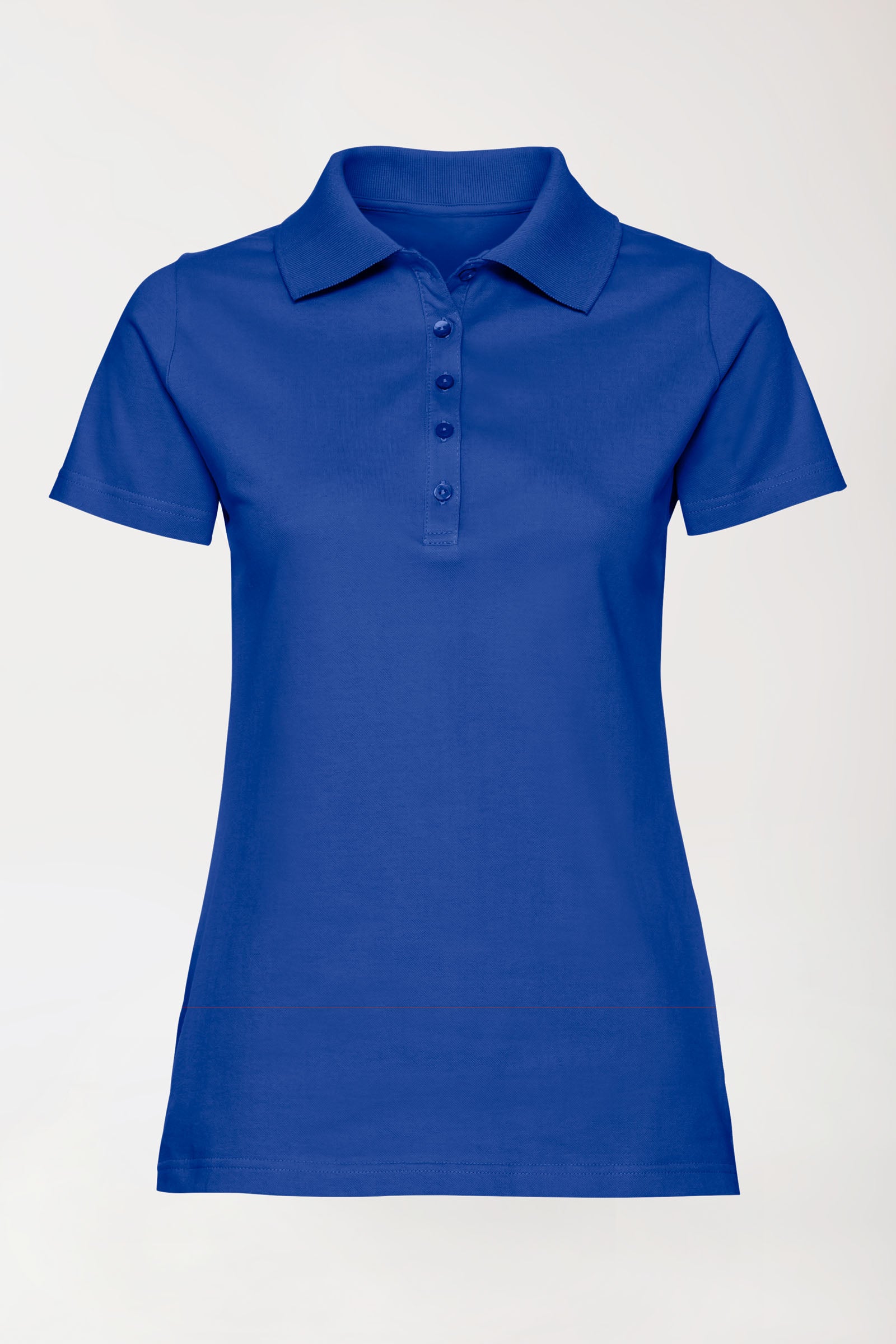 T-shirt Stretch Femme - Col polo bleu roi