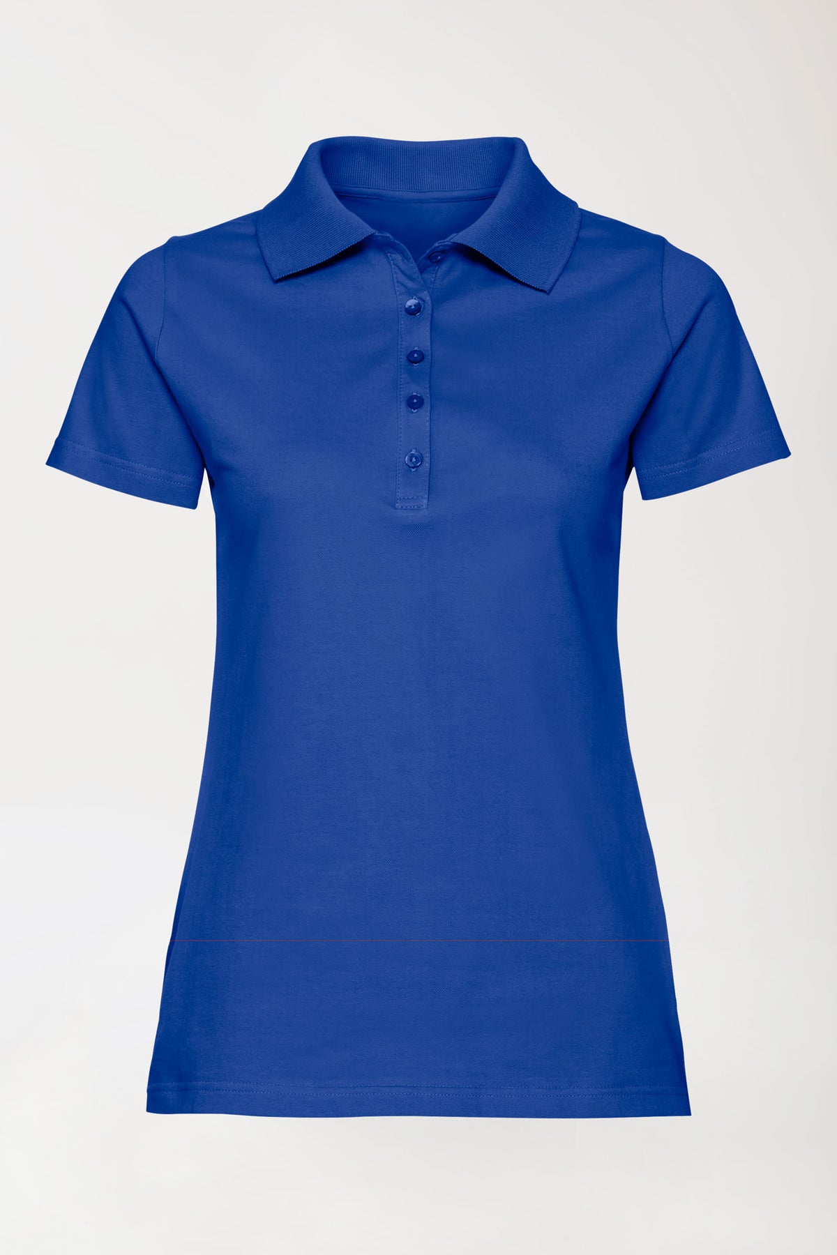 T-shirt Stretch Femme - Col polo bleu roi