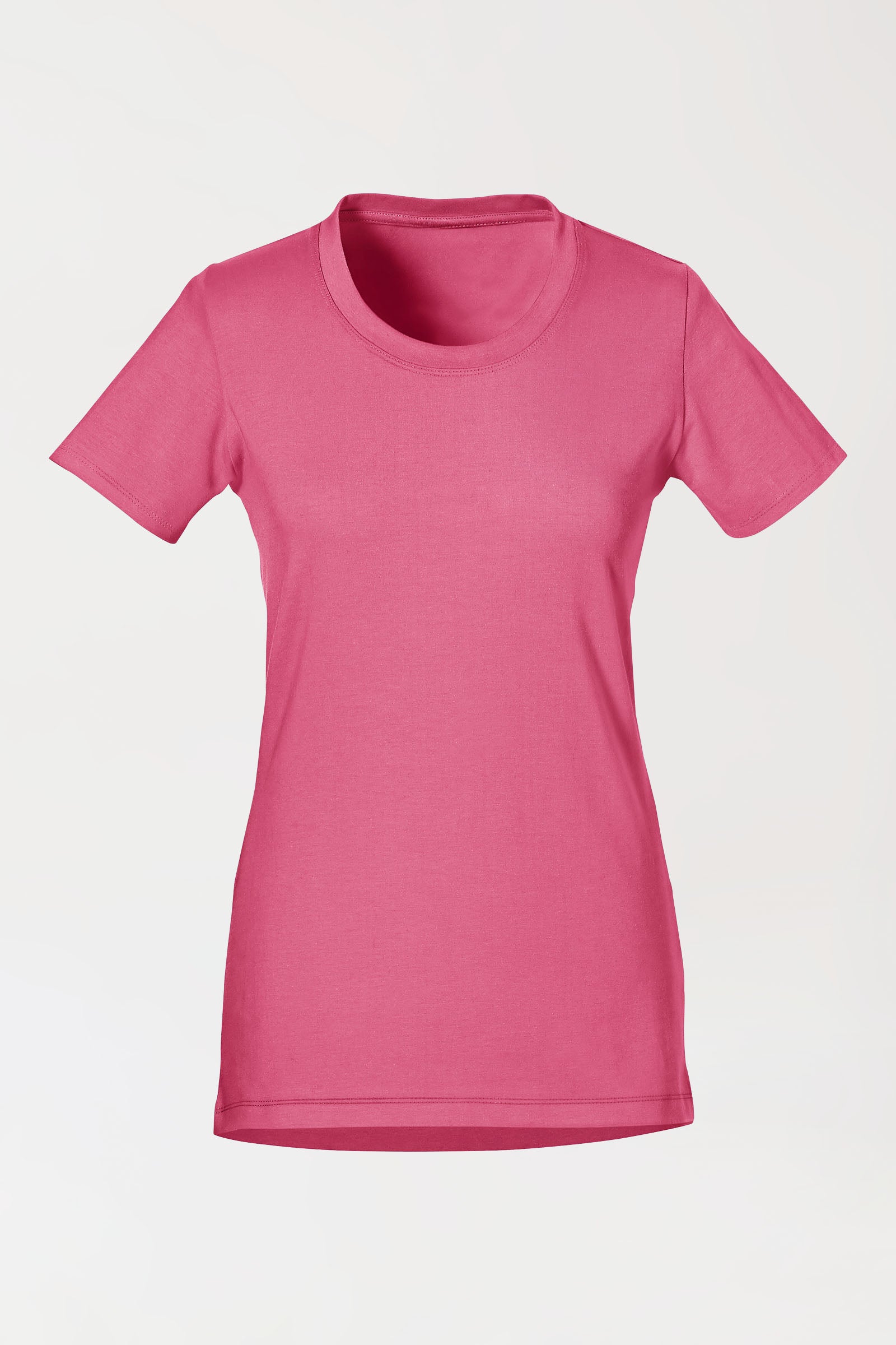 T-shirt long femme bois de rose manches courtes