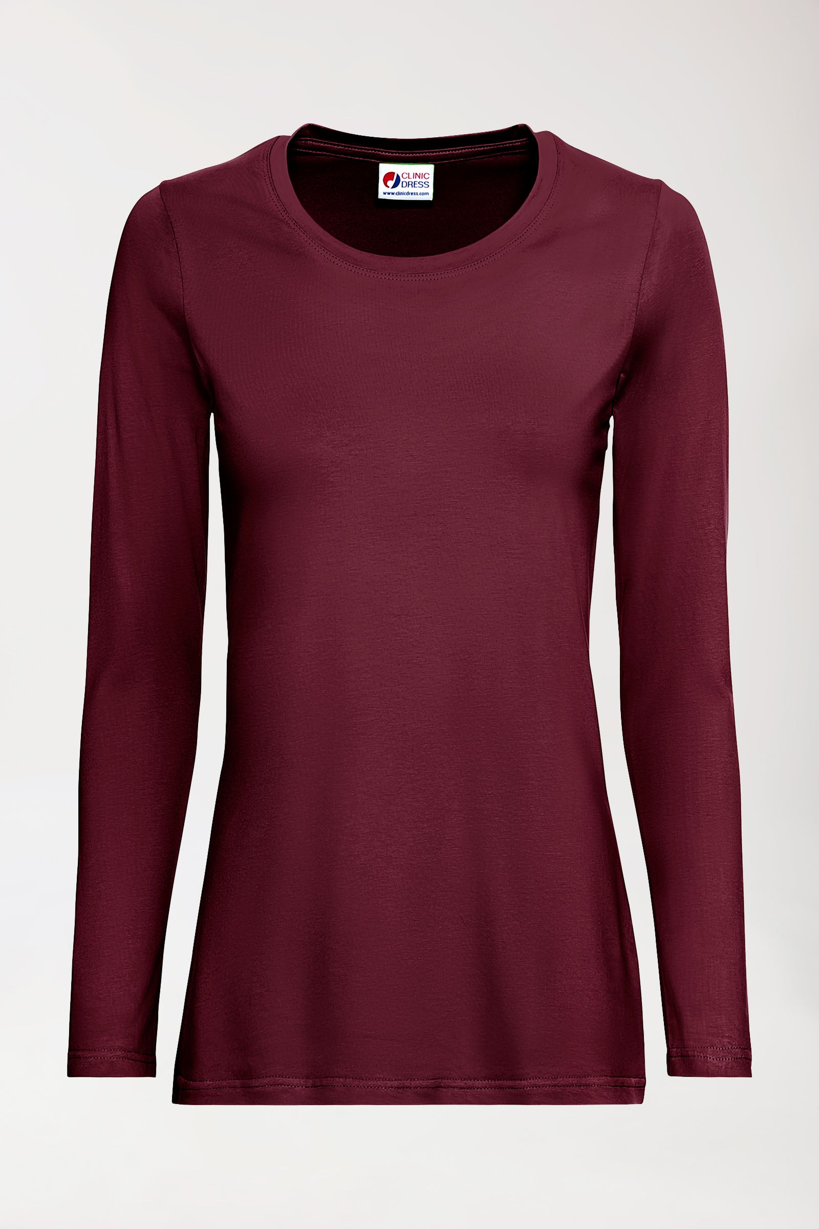 CORE T-shirt Femme - manche longue bordeaux, Vue de face