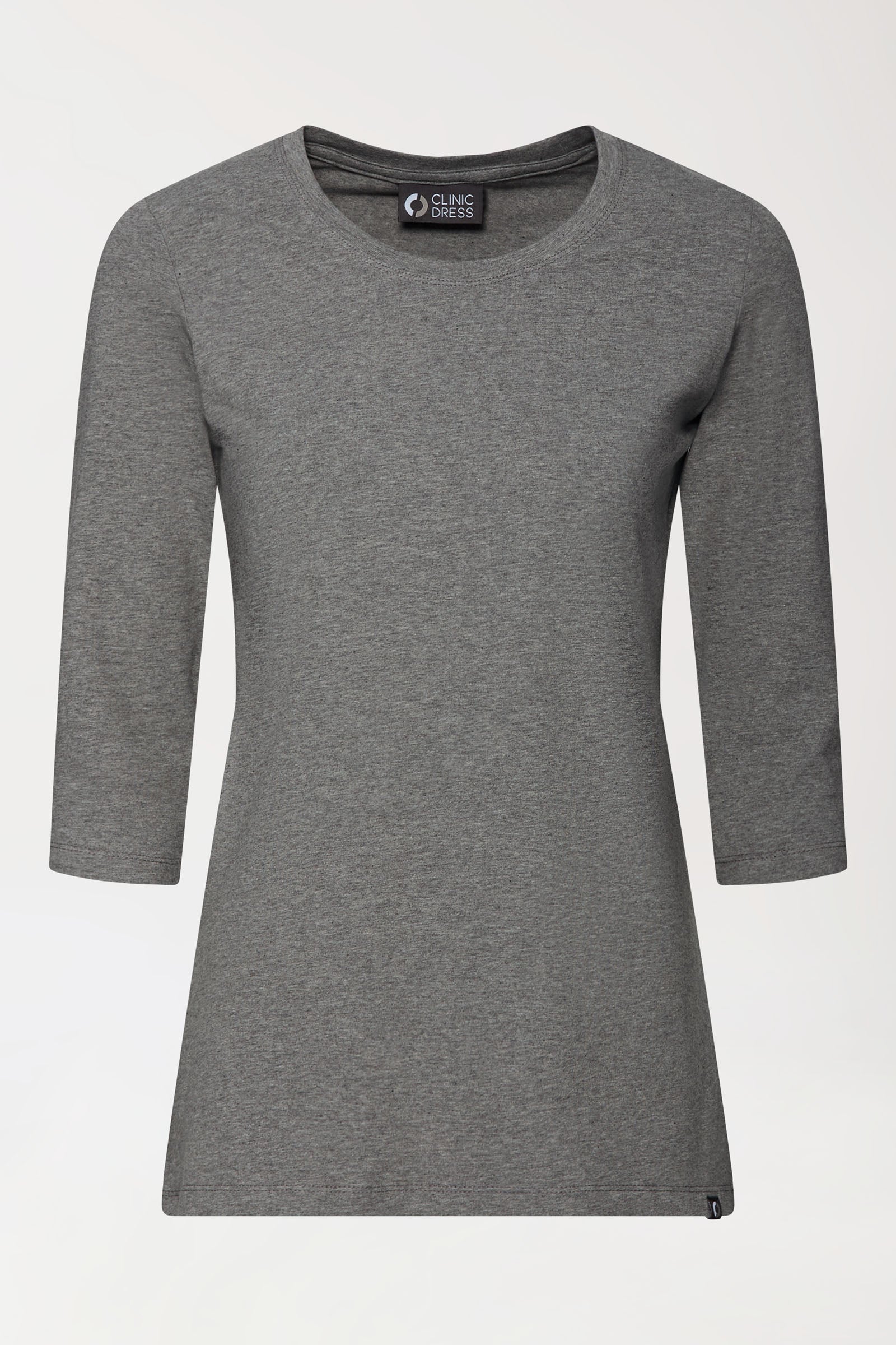 CORE T-shirt Femme - manche 3/4 gris foncé chiné, Vue de face