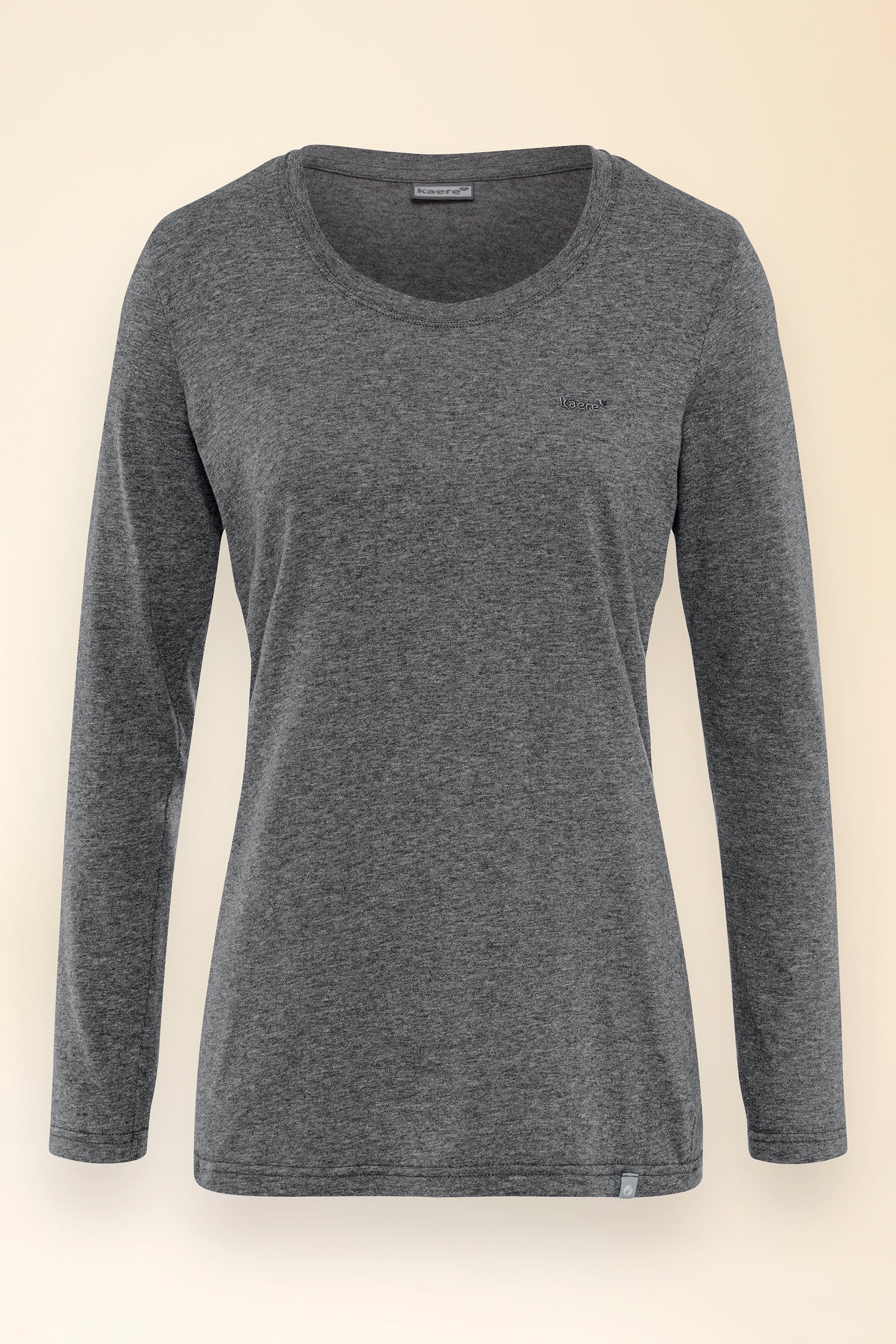 KAERE T-shirt Femme - Manche longue gris chiné foncé