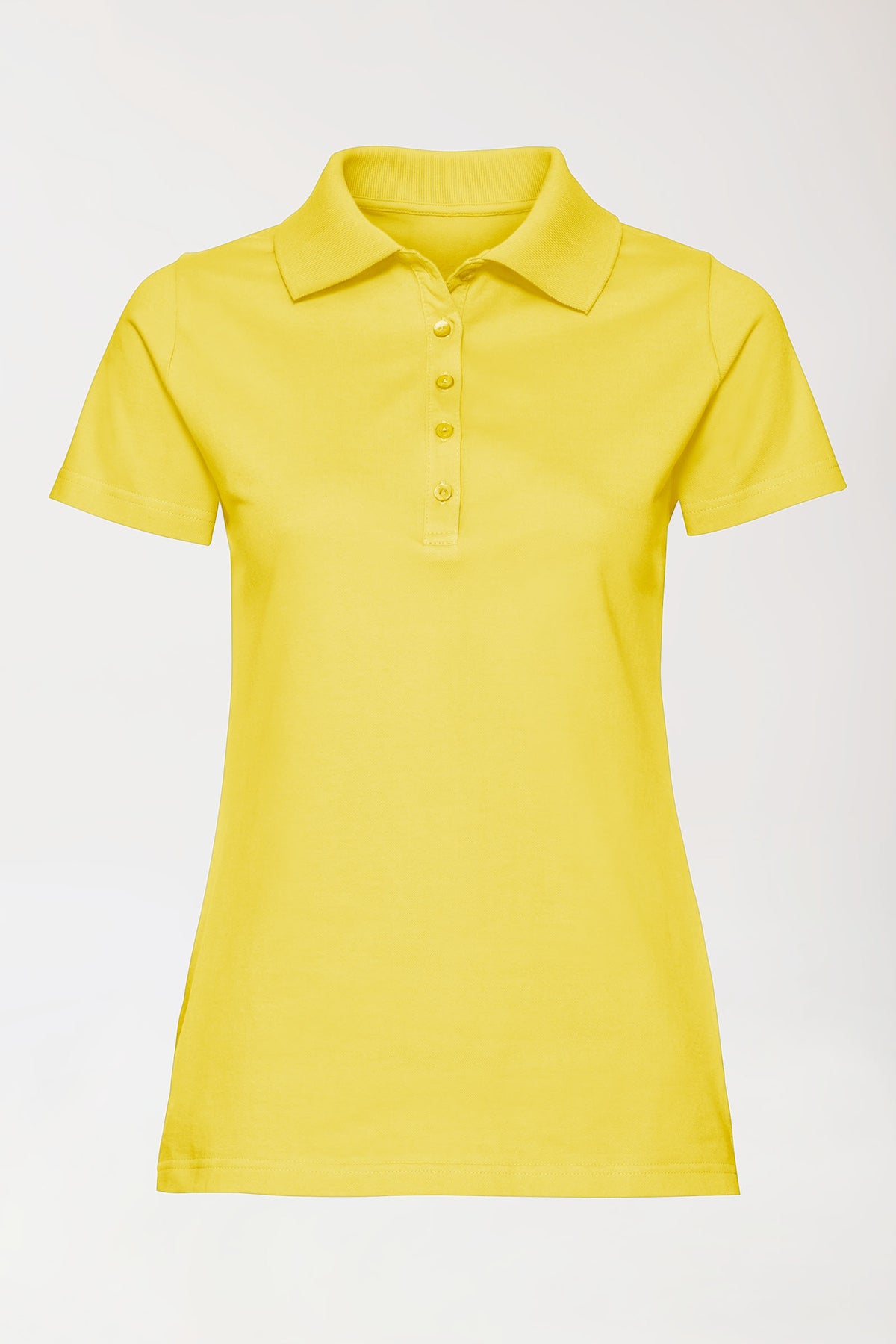 T-shirt Stretch Femme - Col polo jaune