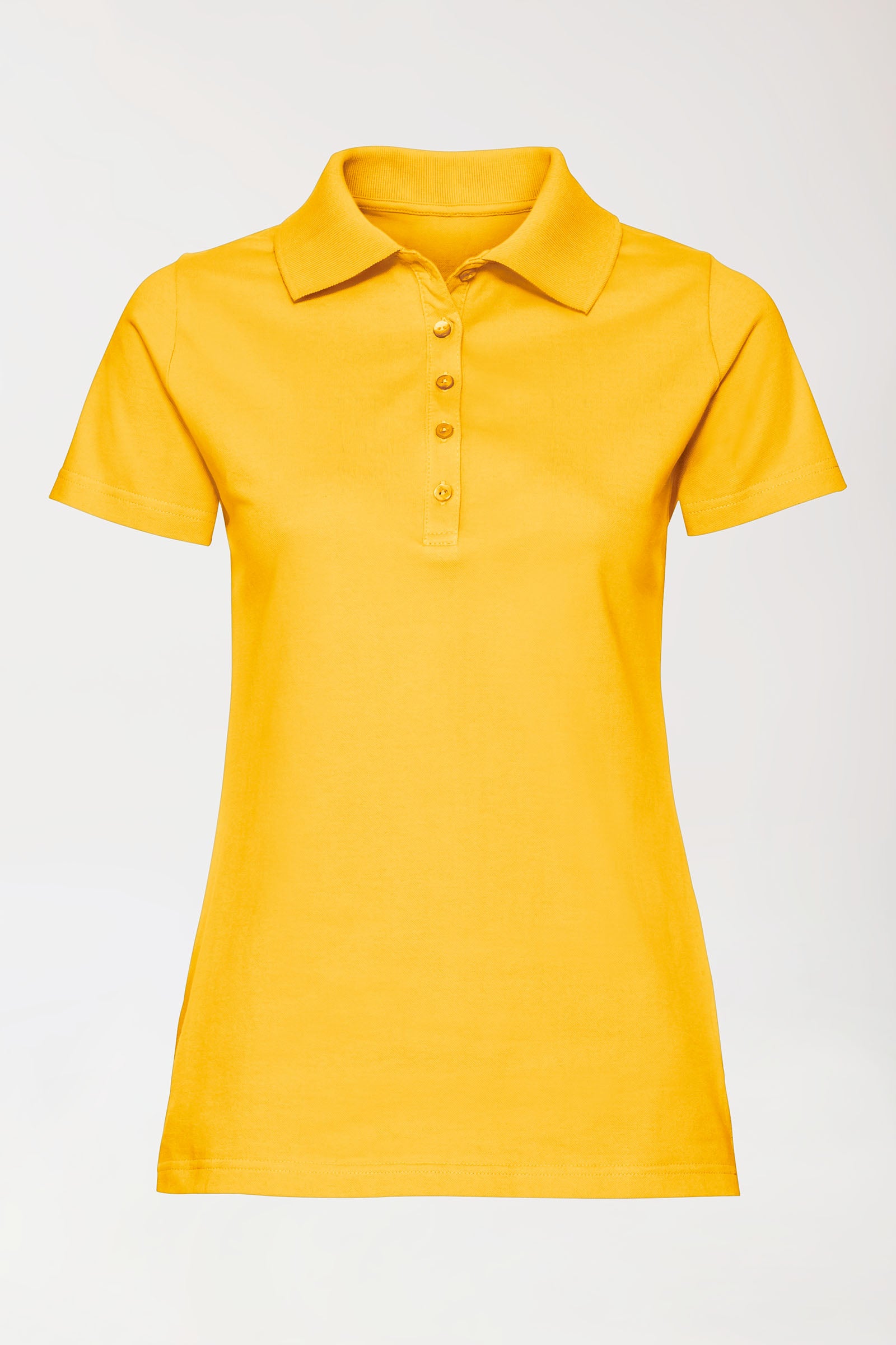 T-shirt Stretch Femme - Col polo jaune soleil