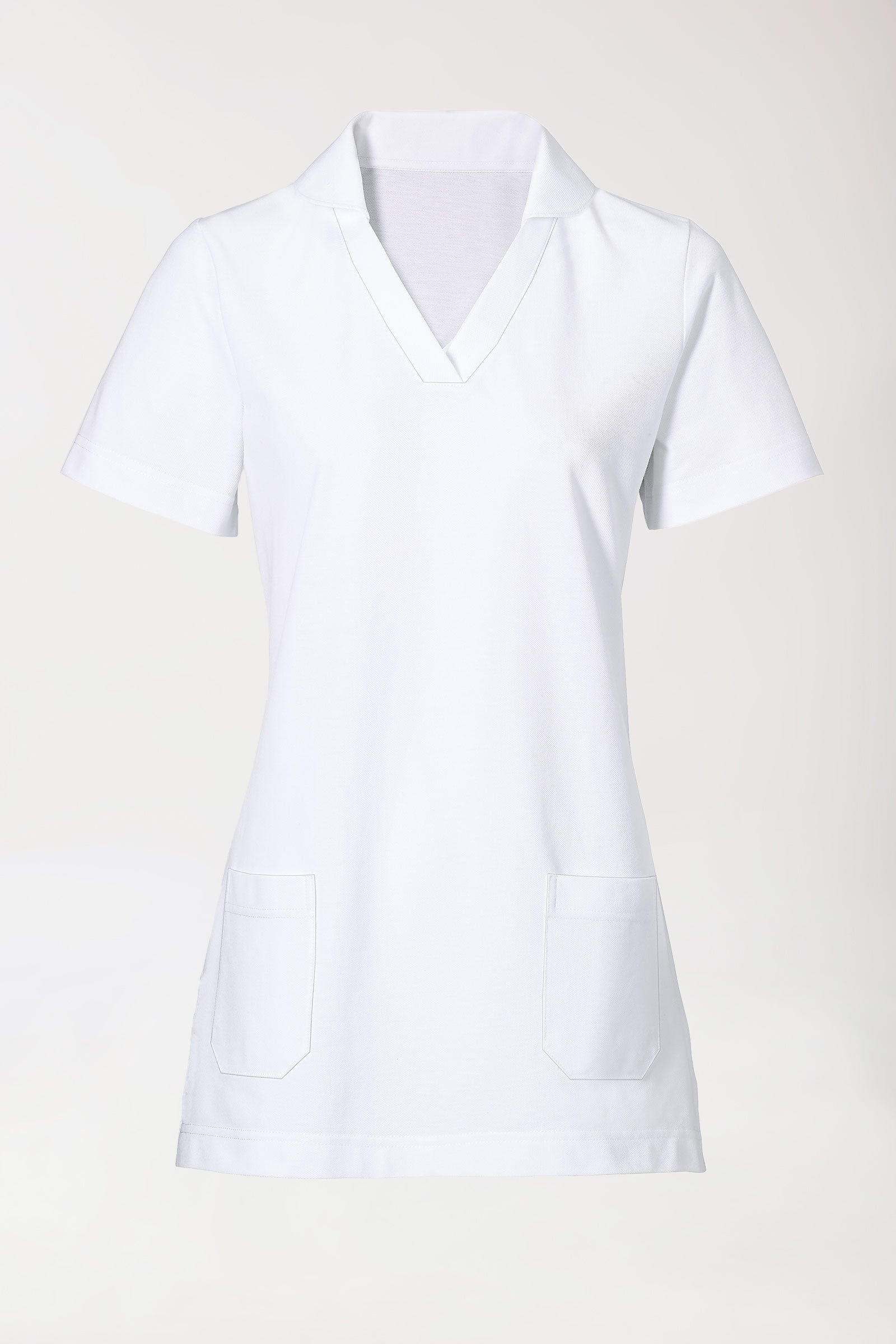 T-shirt long Femme en Piqué - Avec col blanc