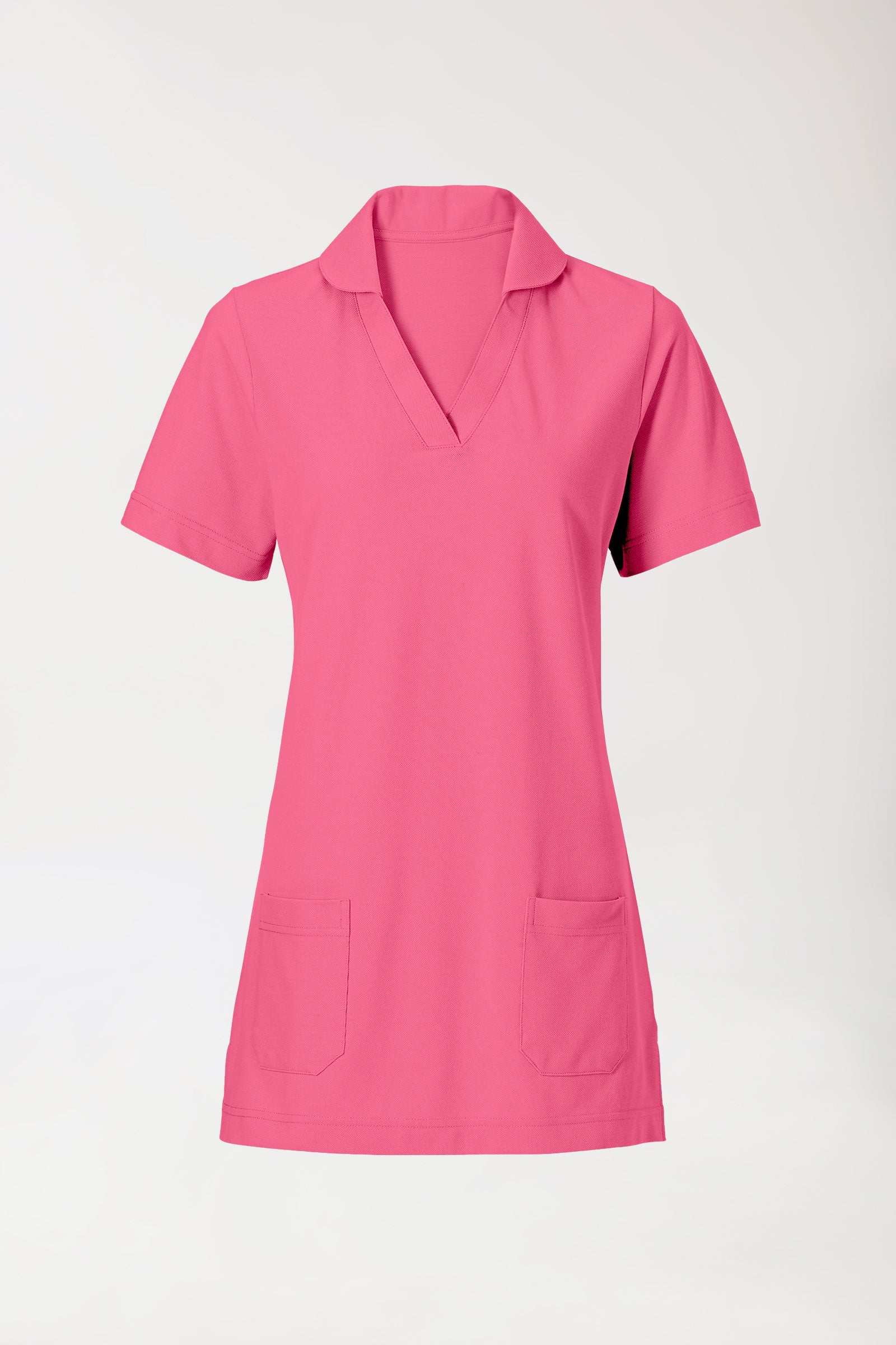 T-shirt long Femme en Piqué - Avec col bois de rose