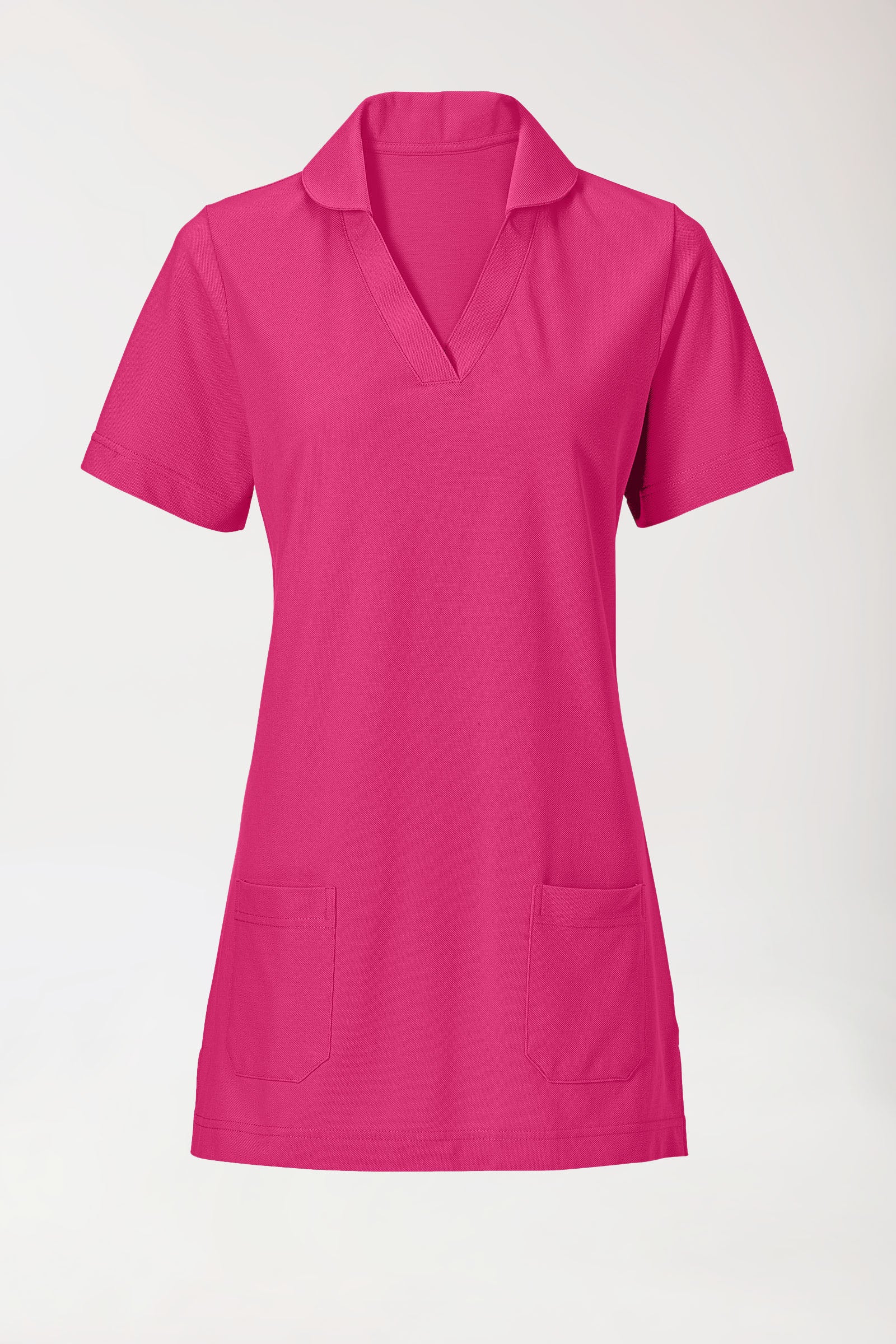 T-shirt long Femme en Piqué - Avec col pink