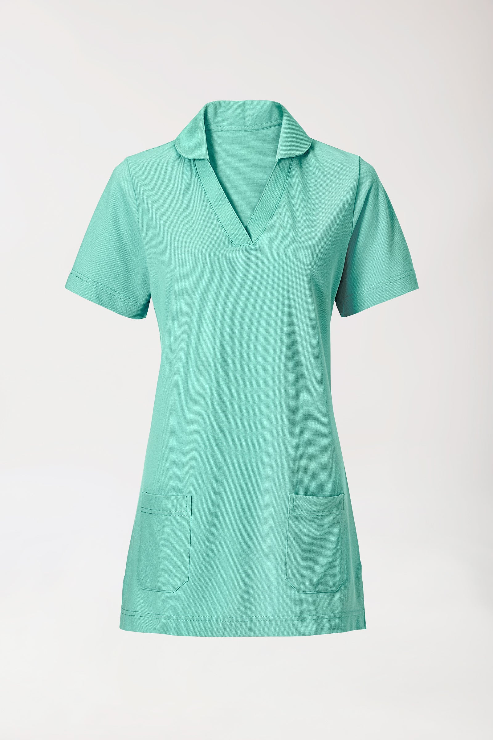 T-shirt long Femme en Piqué - Avec col vert d'eau