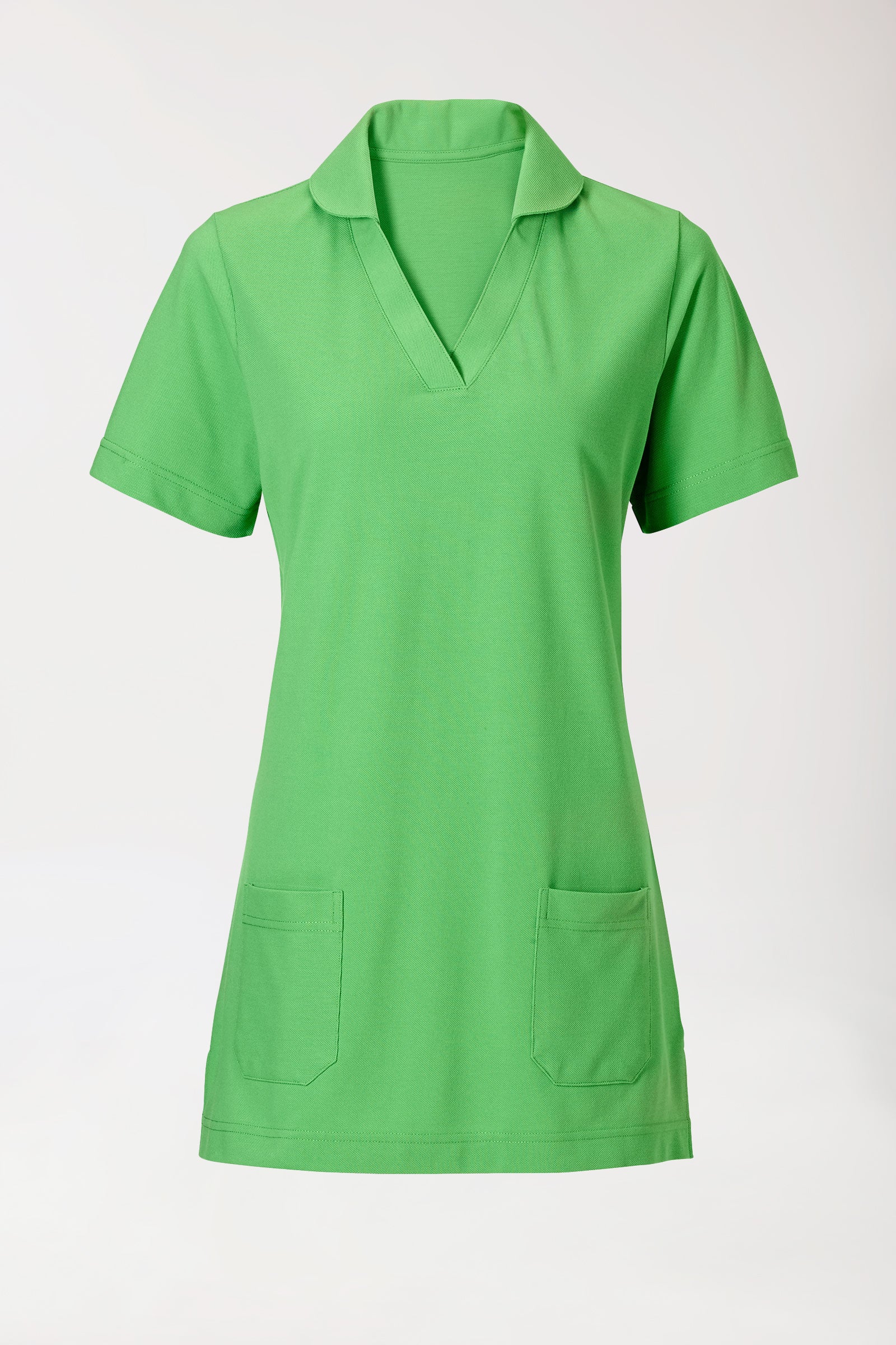 T-shirt long Femme en Piqué - Avec col vert pomme