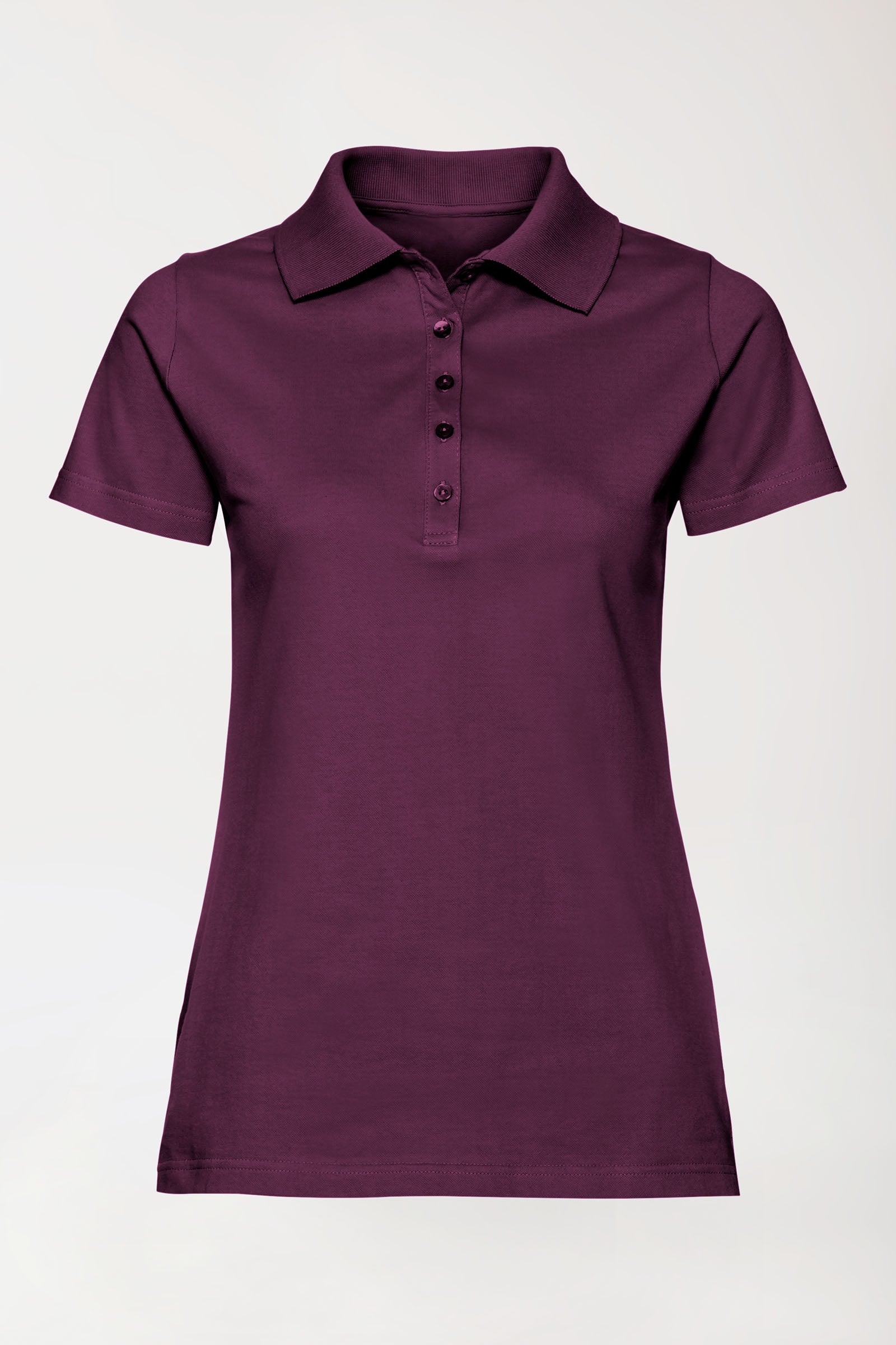 T-shirt Stretch Femme - Col polo prune