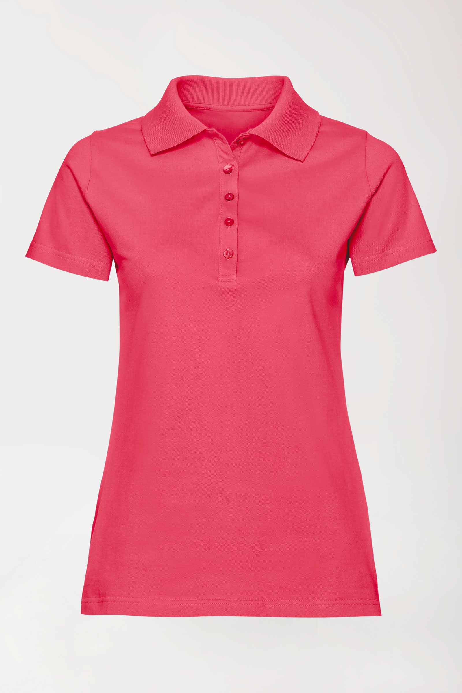 T-shirt Stretch Femme - Col polo rose lipstick