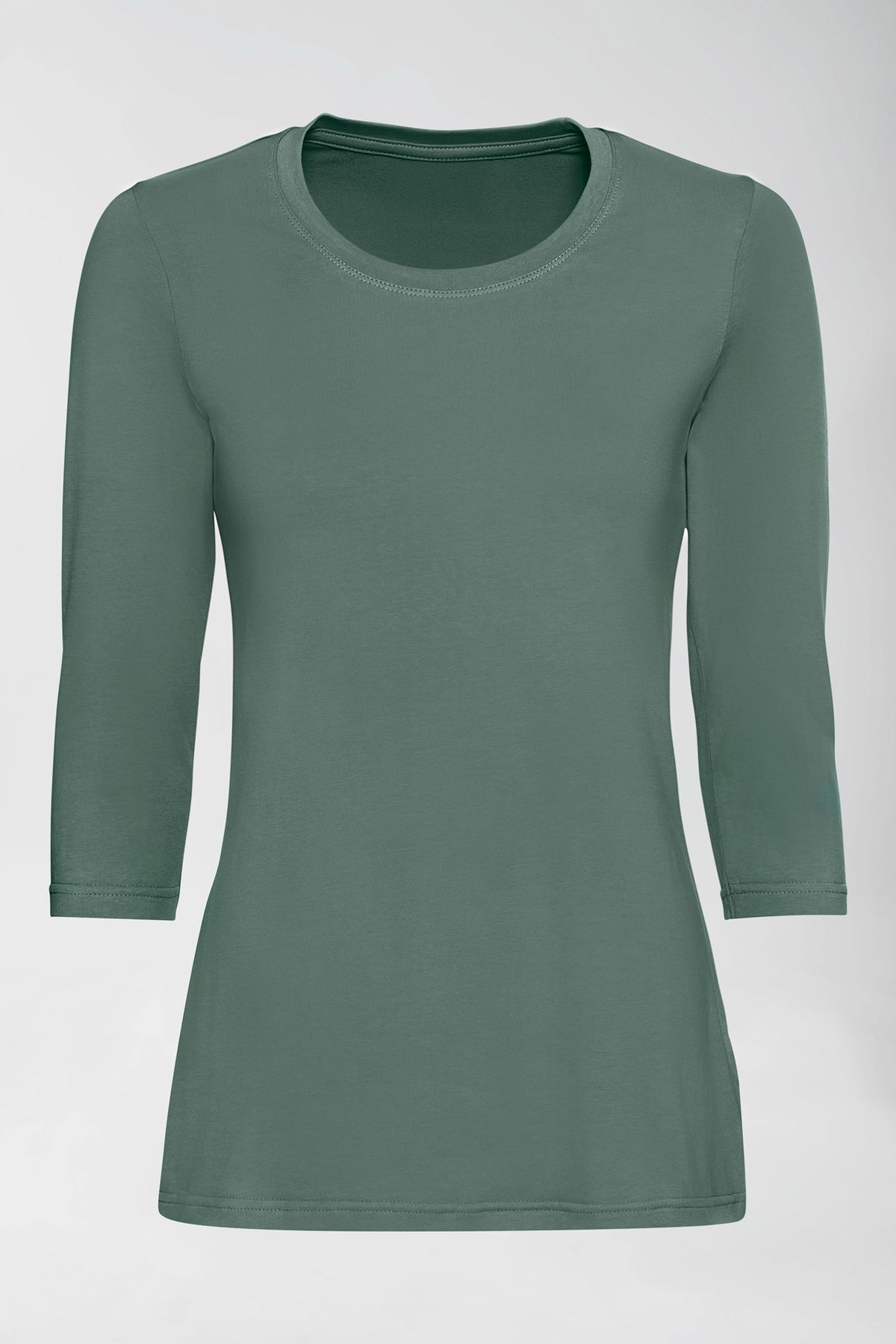 CORE T-shirt Femme - manche 3/4 vert foncé, Vue de face