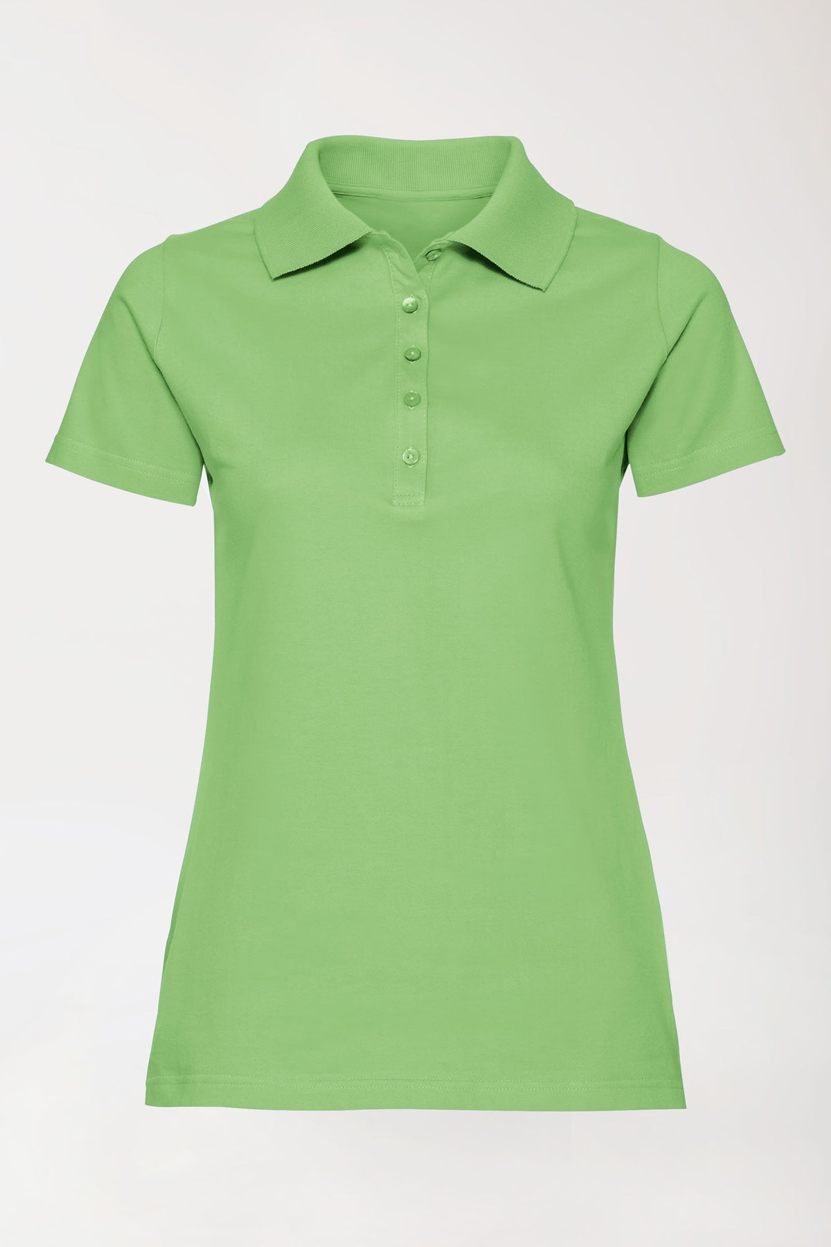 T-shirt Stretch Femme - Col polo vert pomme