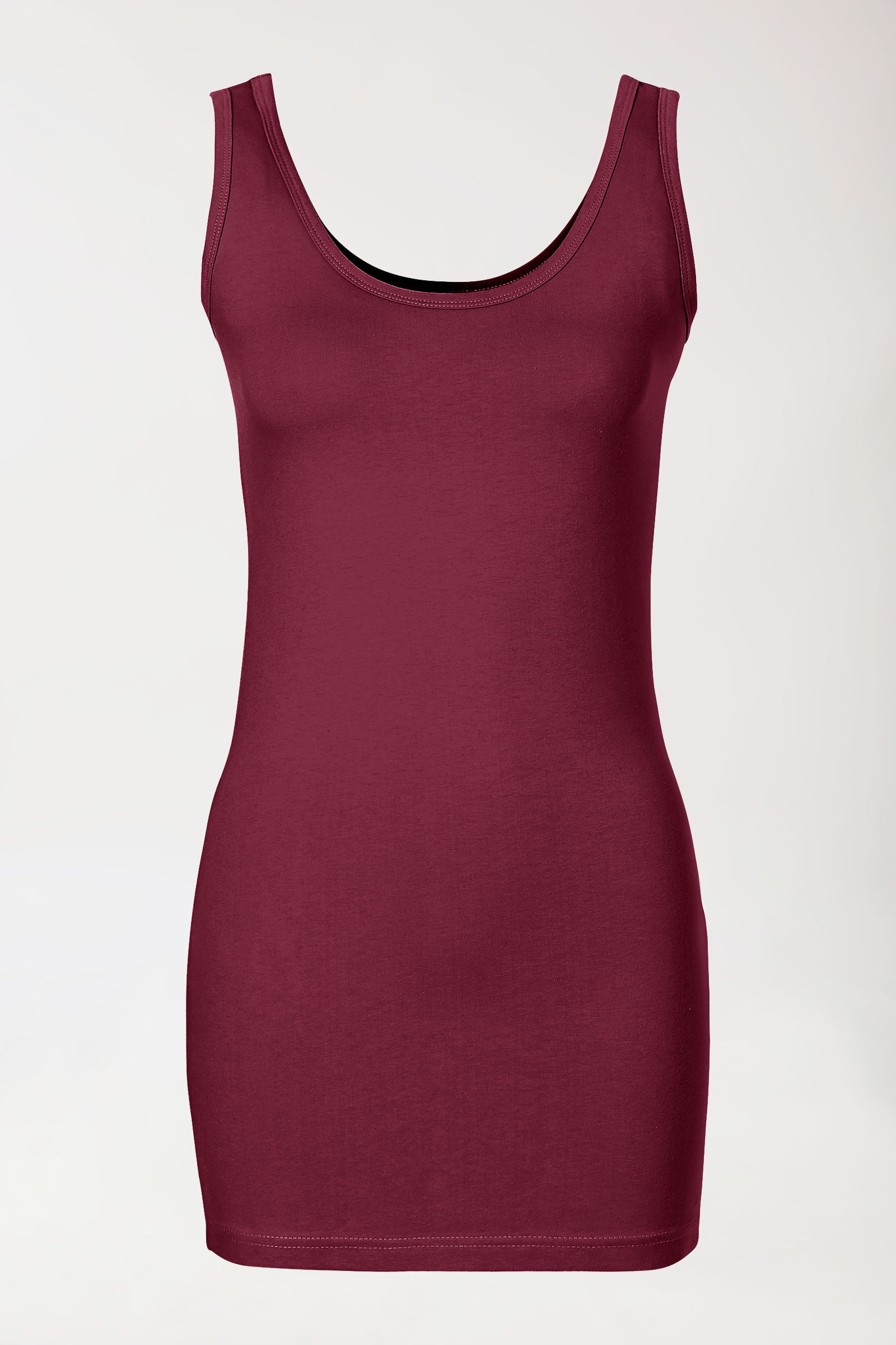 CORE Top Femme - Encolure ronde bordeaux, Vue de face