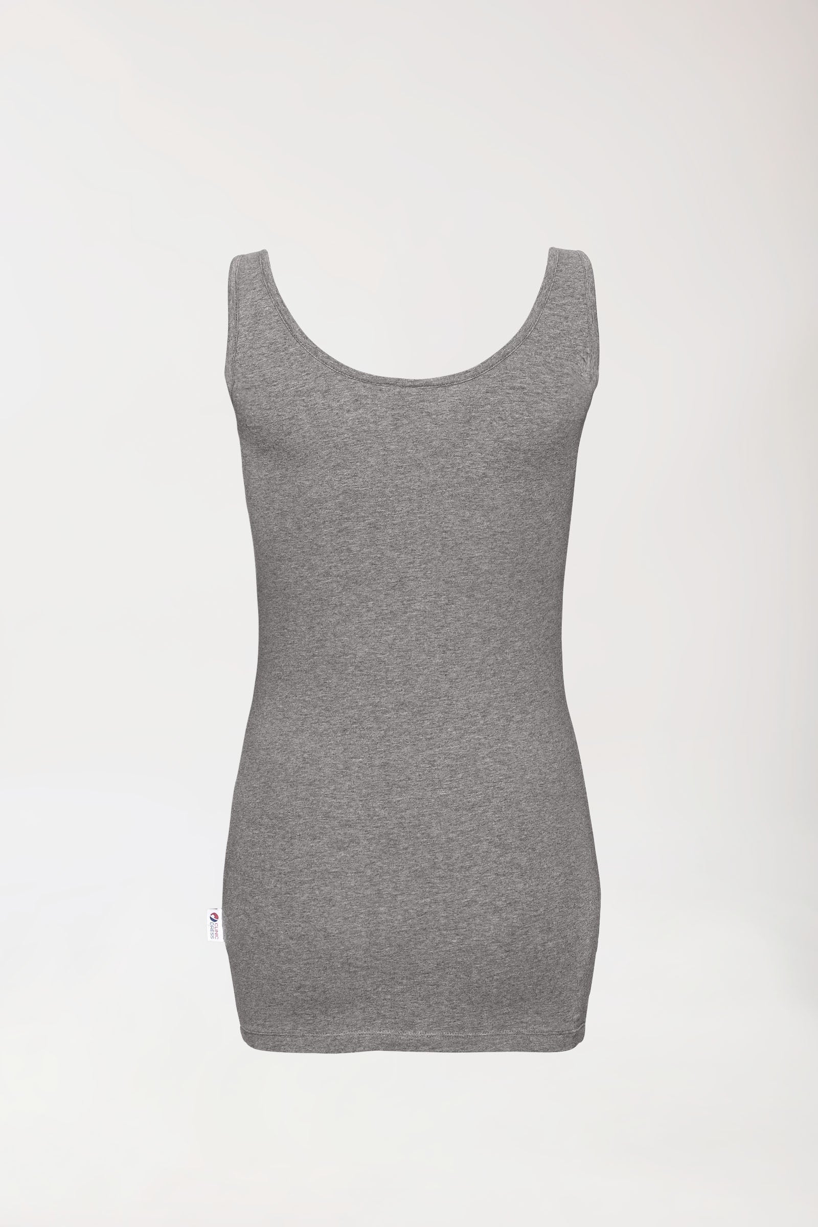 CORE Top Femme - Encolure ronde gris chiné foncé, Vue de face