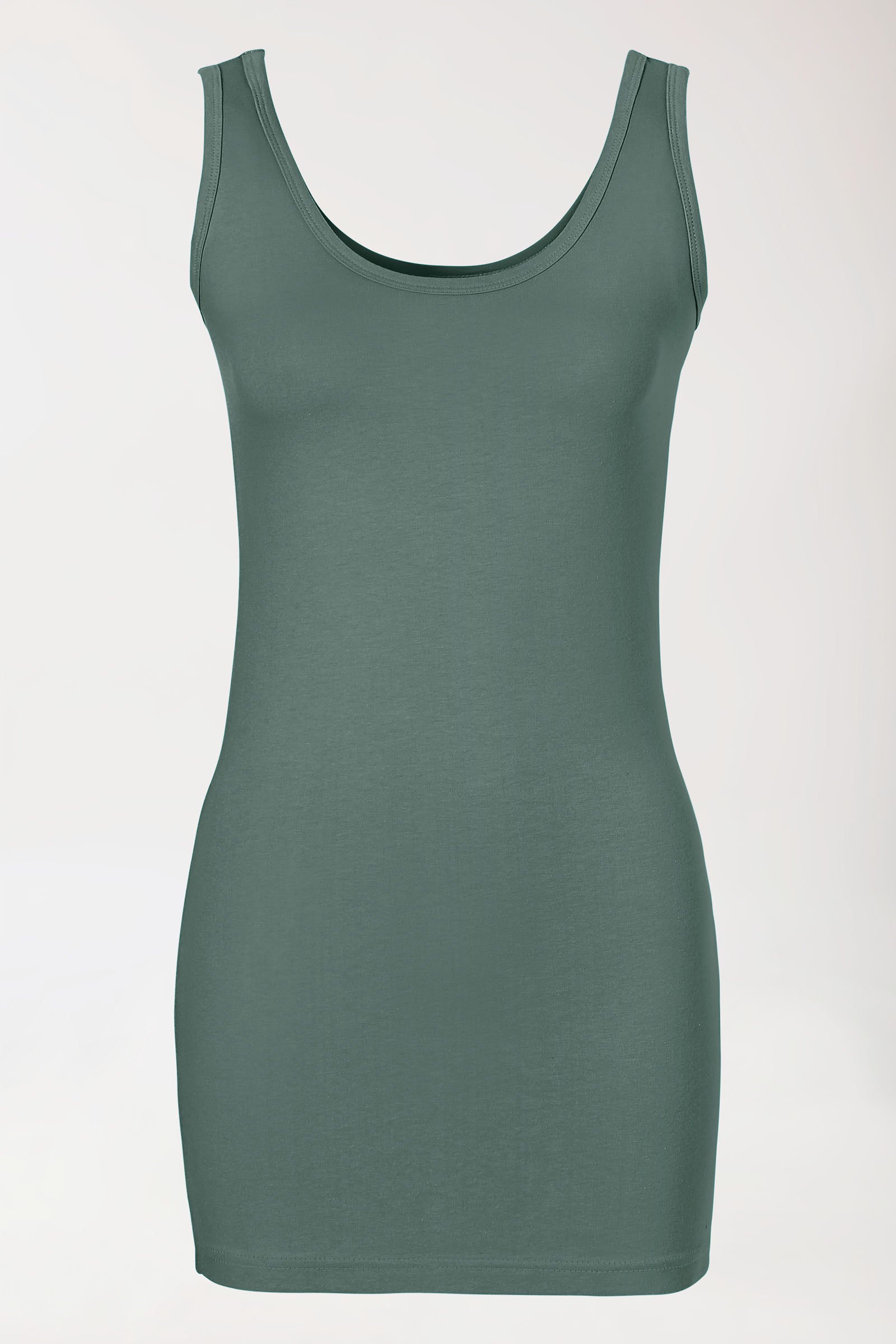 CORE Top Femme - Encolure ronde vert foncé, Vue de face