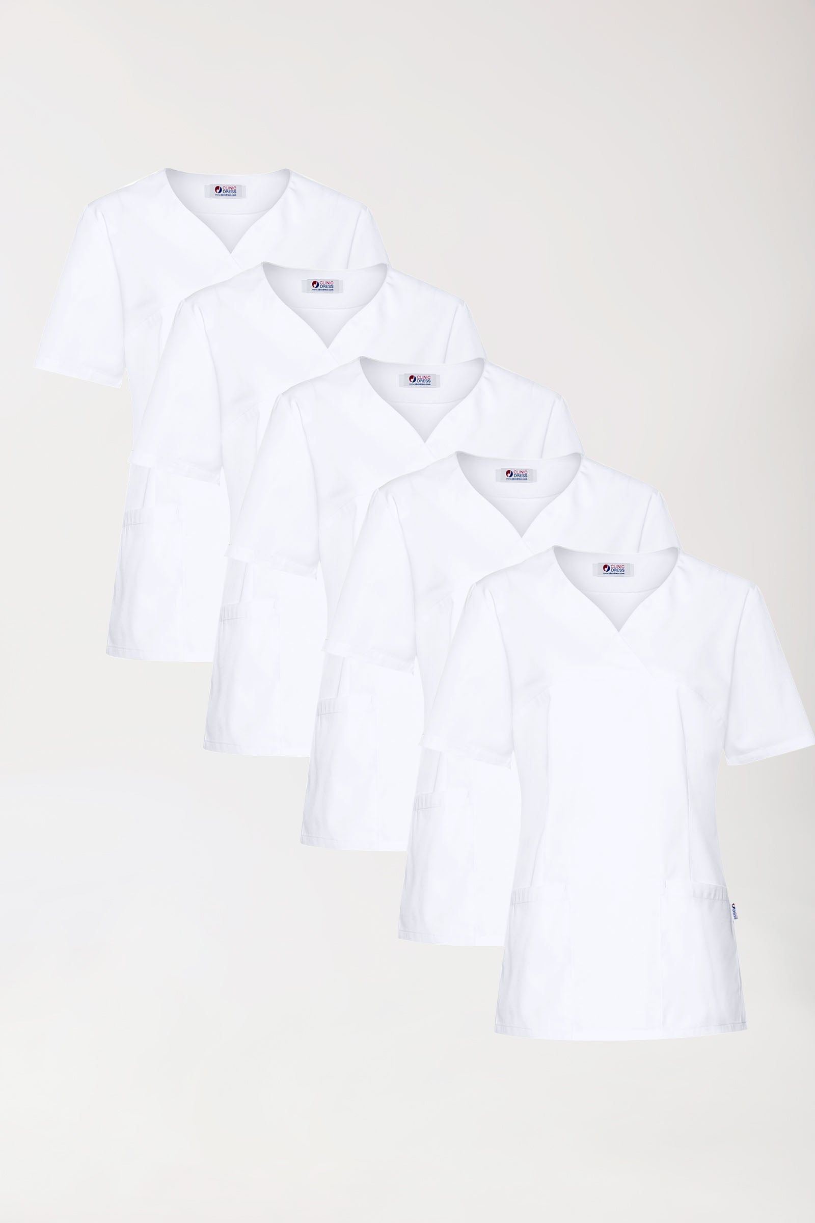 CORE Tunique Femme - Lot de 5 - Décolleté Cœur blanc