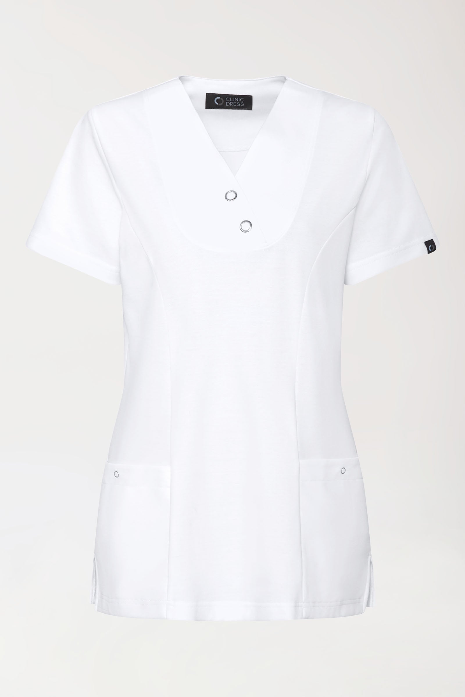 COMFY FLEX Tunique Stretch Femme - Boutons-pression blanc