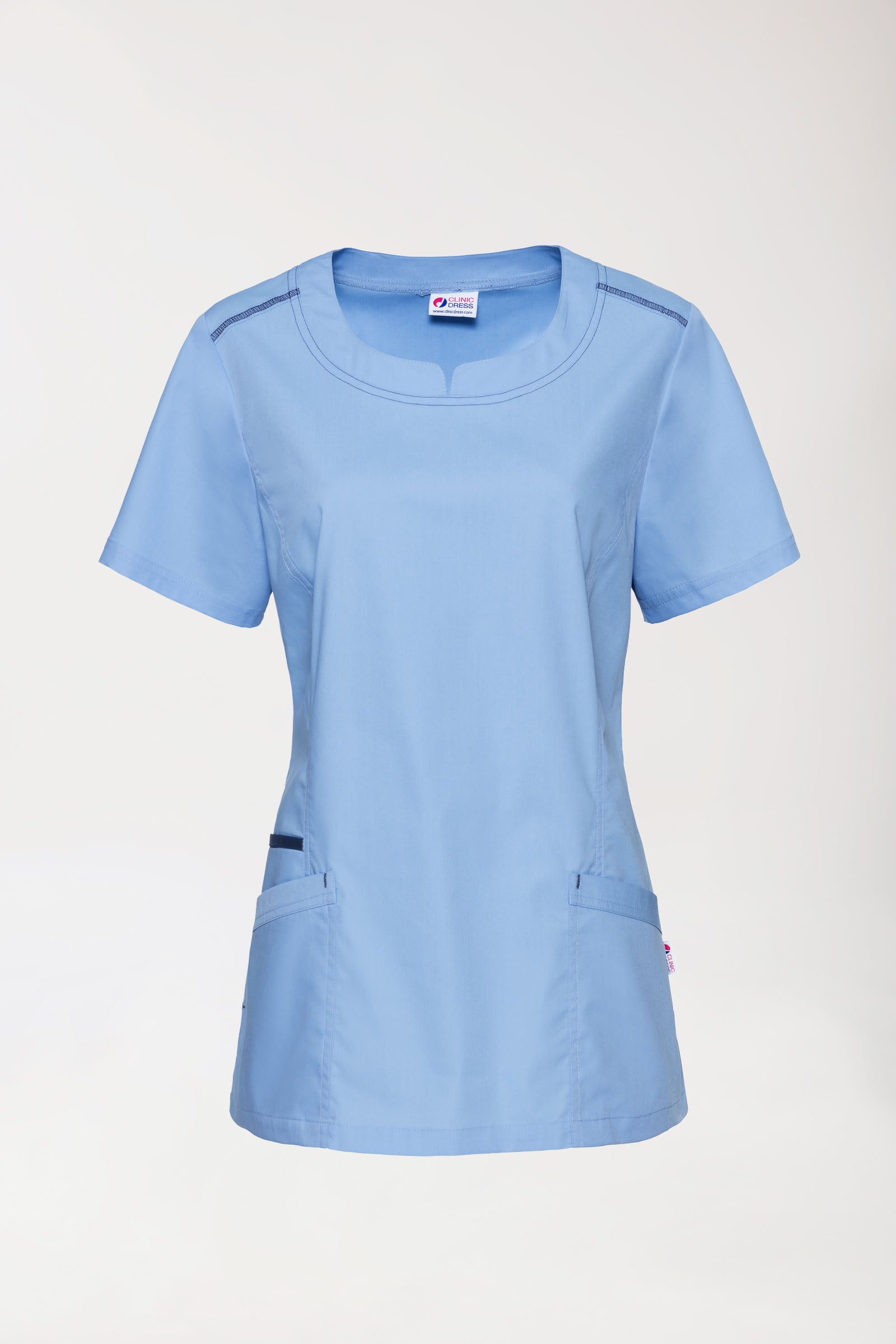 Tunique femme bleu ciel avec bleu marine