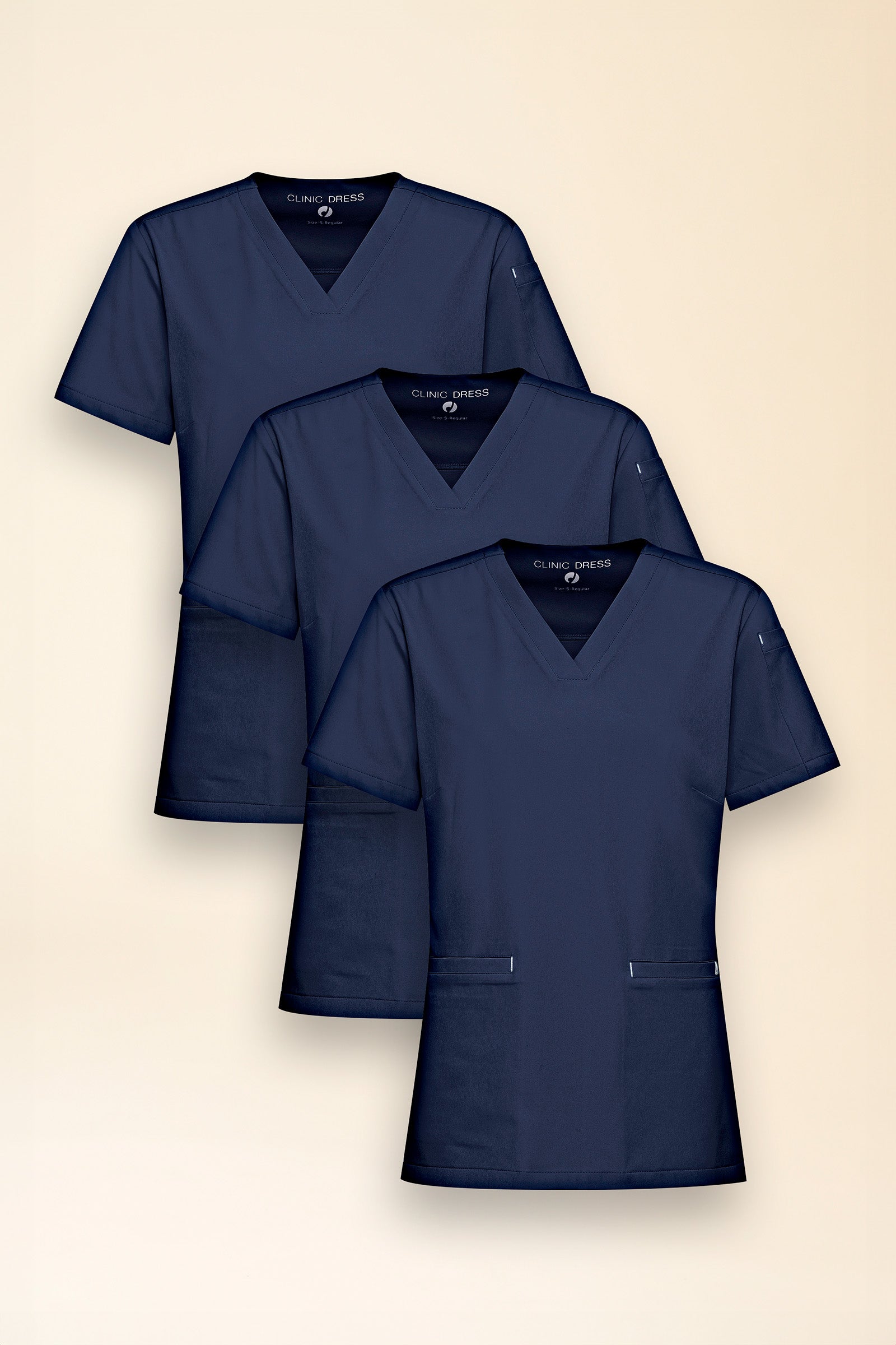 KAERE Tunique Femme - Lot de 3 - Décolleté V bleu navy, Vue de face