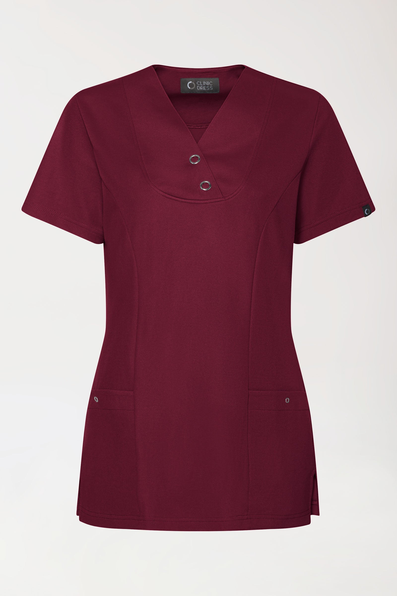 COMFY FLEX Tunique Stretch Femme - Boutons-pression bordeaux
