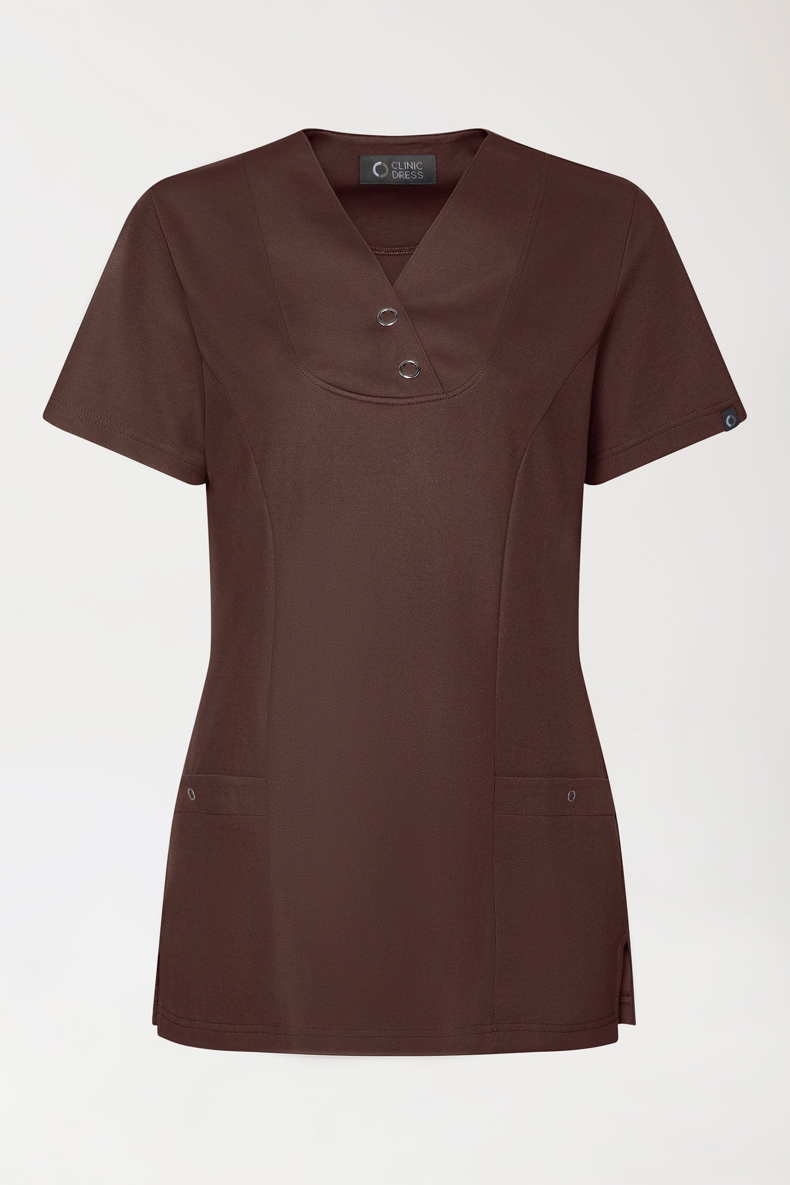 COMFY FLEX Tunique Stretch Femme - Boutons-pression coffee