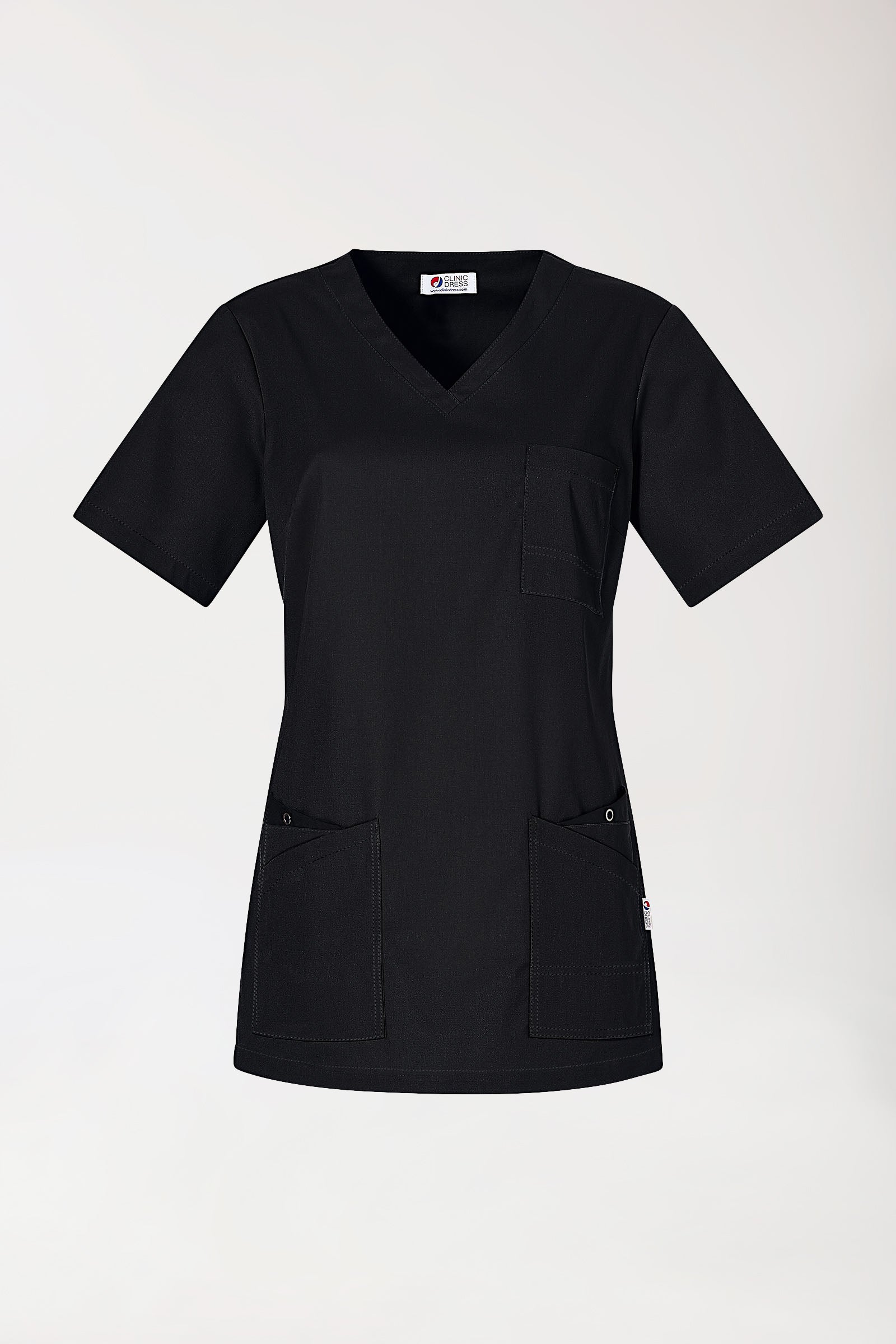 CLINIC STRETCH Tunique Femme - Manche courte noir