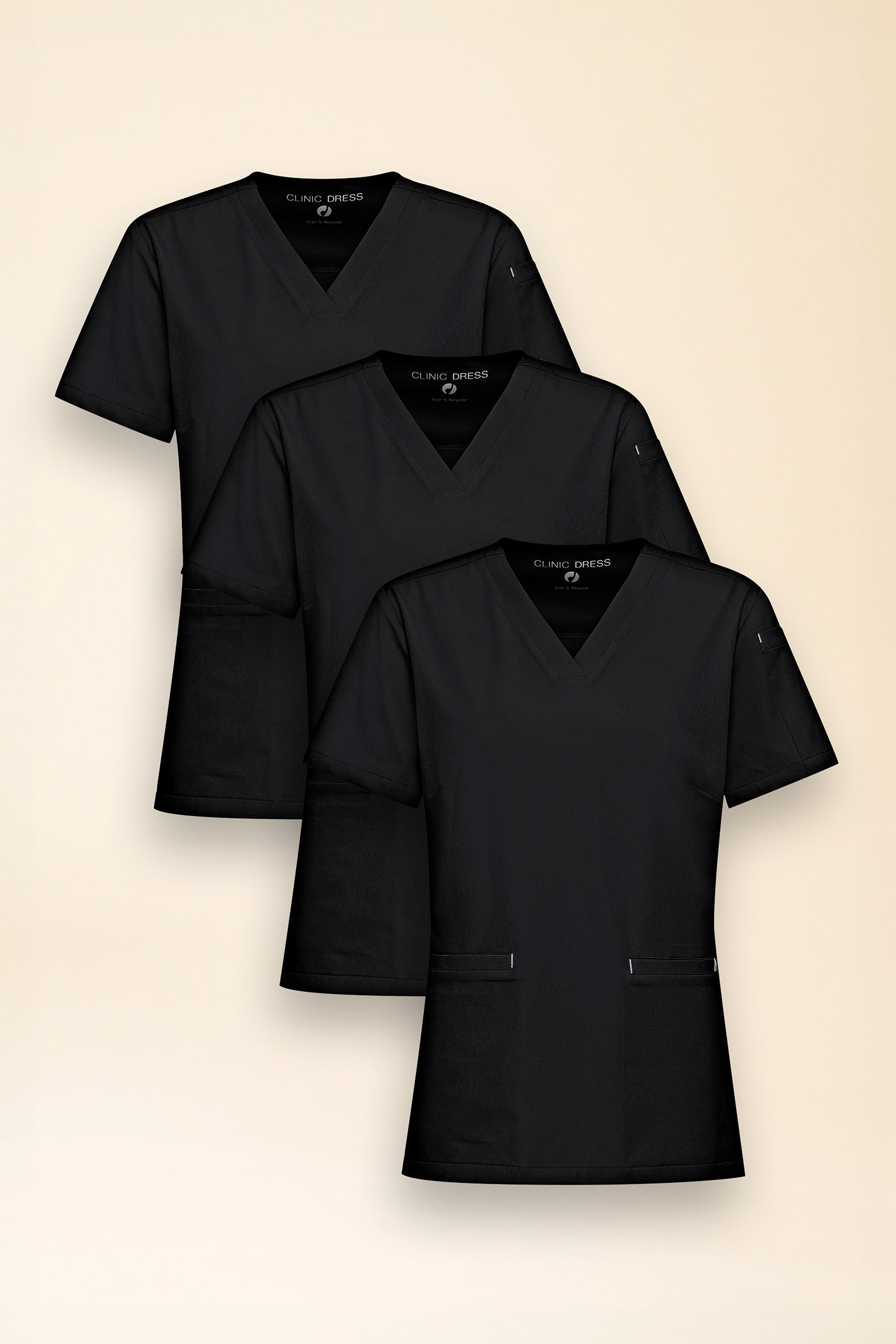 KAERE Tunique Femme - Lot de 3 - Décolleté V noir