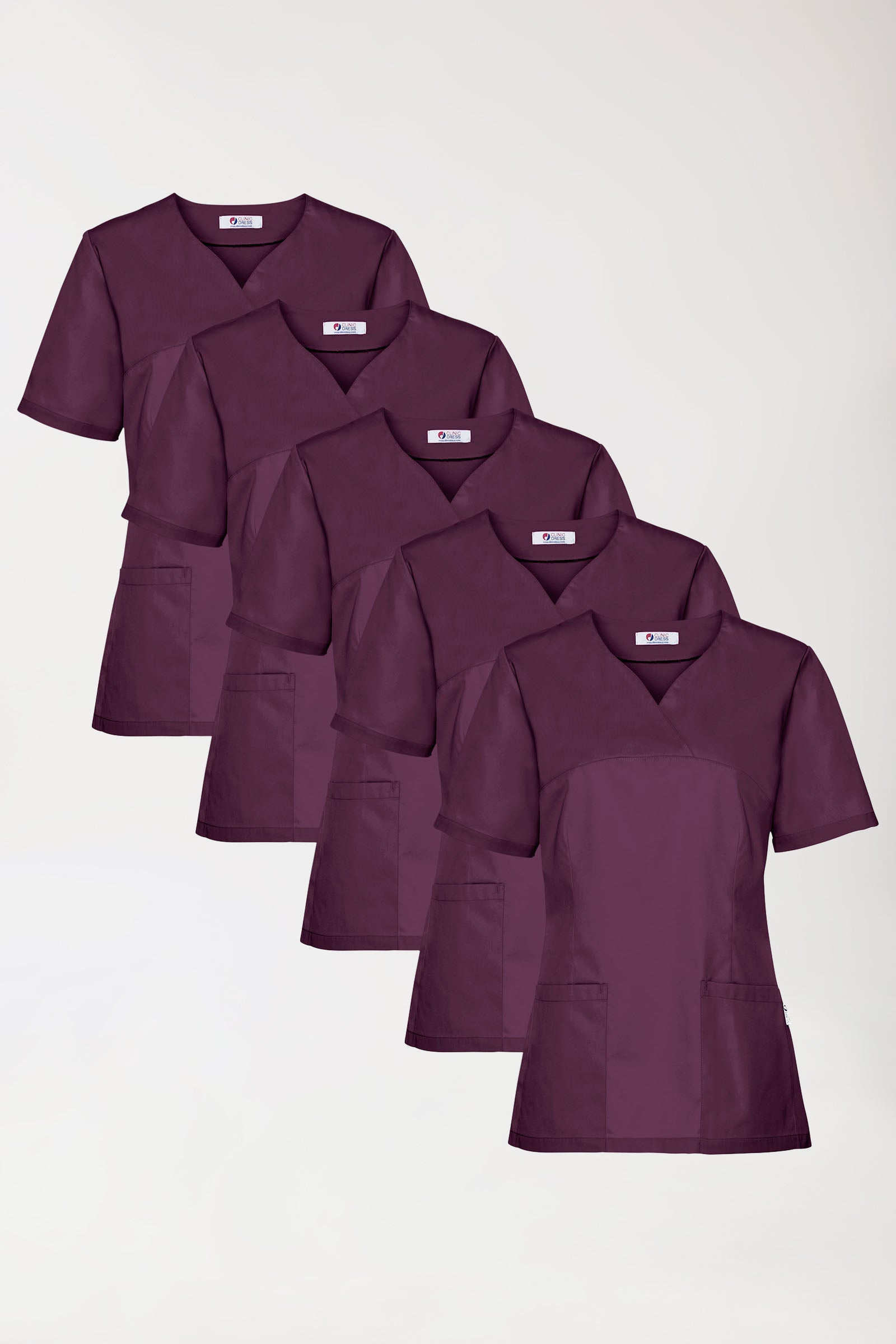 CORE Tunique Femme - Lot de 5 - Décolleté Cœur prune, Vue de face