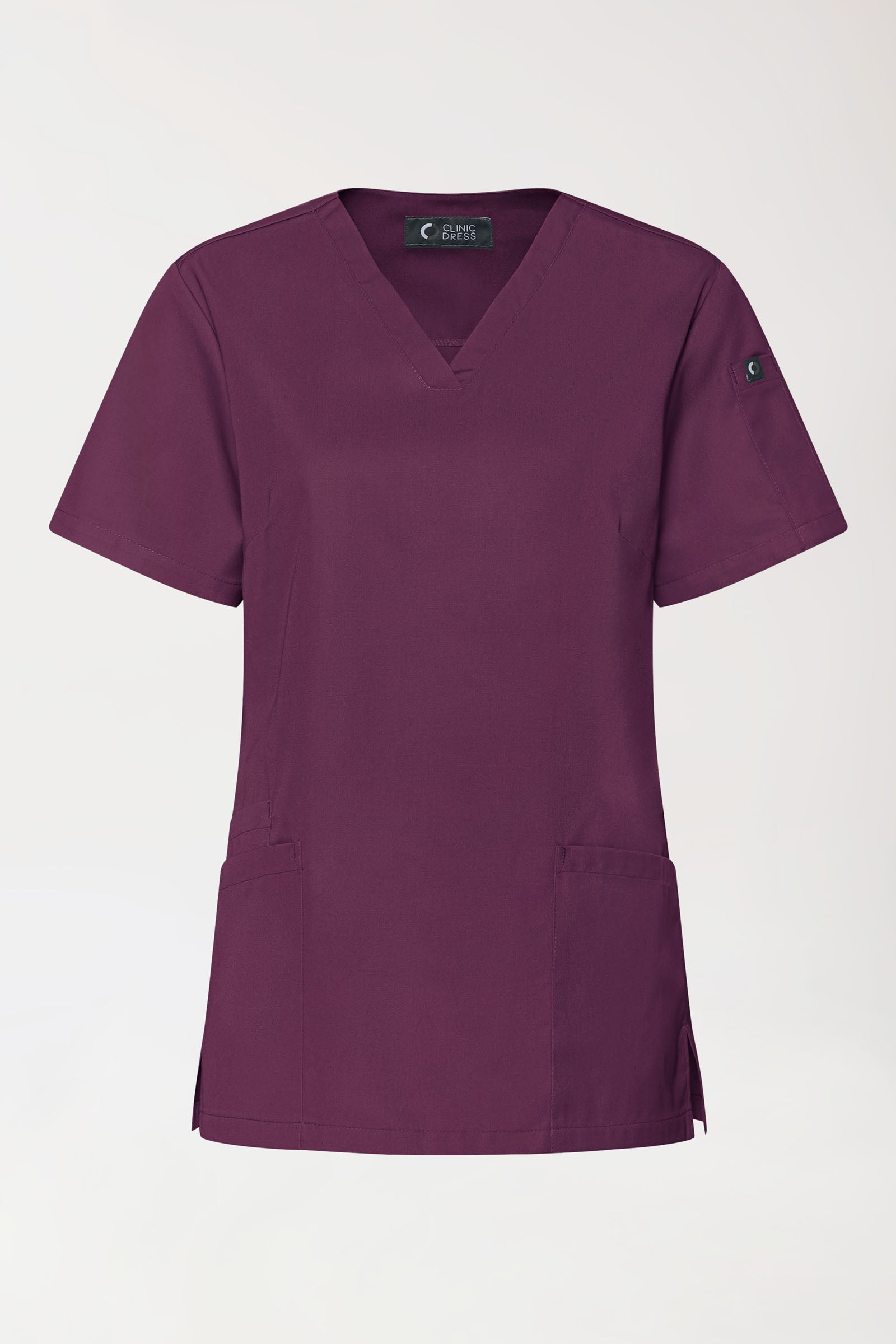 GREEN Tunique Stretch Femme - Décolleté V prune, Vue de face