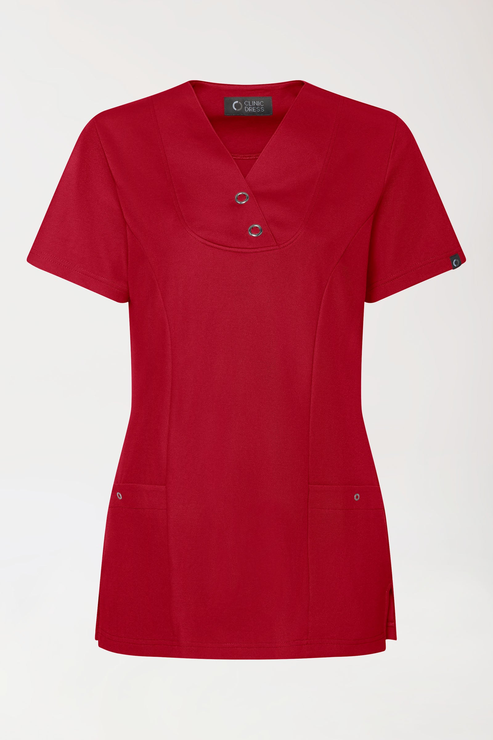 COMFY FLEX Tunique Stretch Femme - Boutons-pression rouge