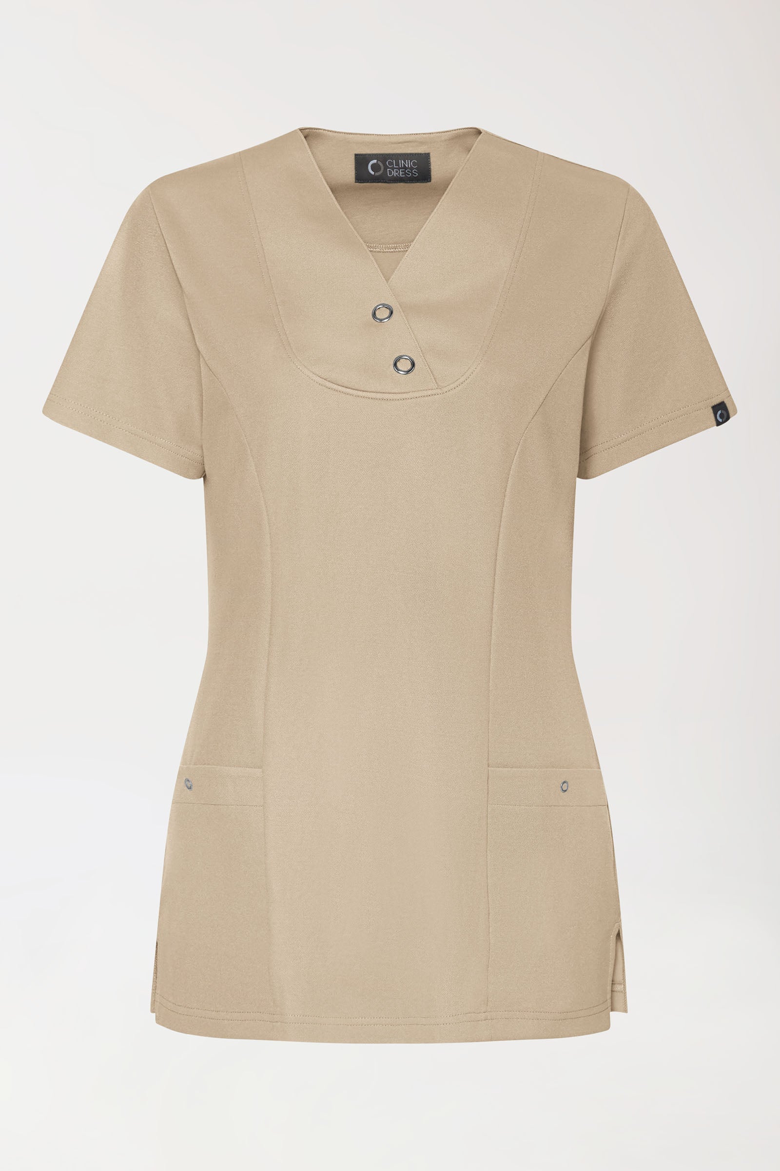 COMFY FLEX Tunique Stretch Femme - Boutons-pression sable
