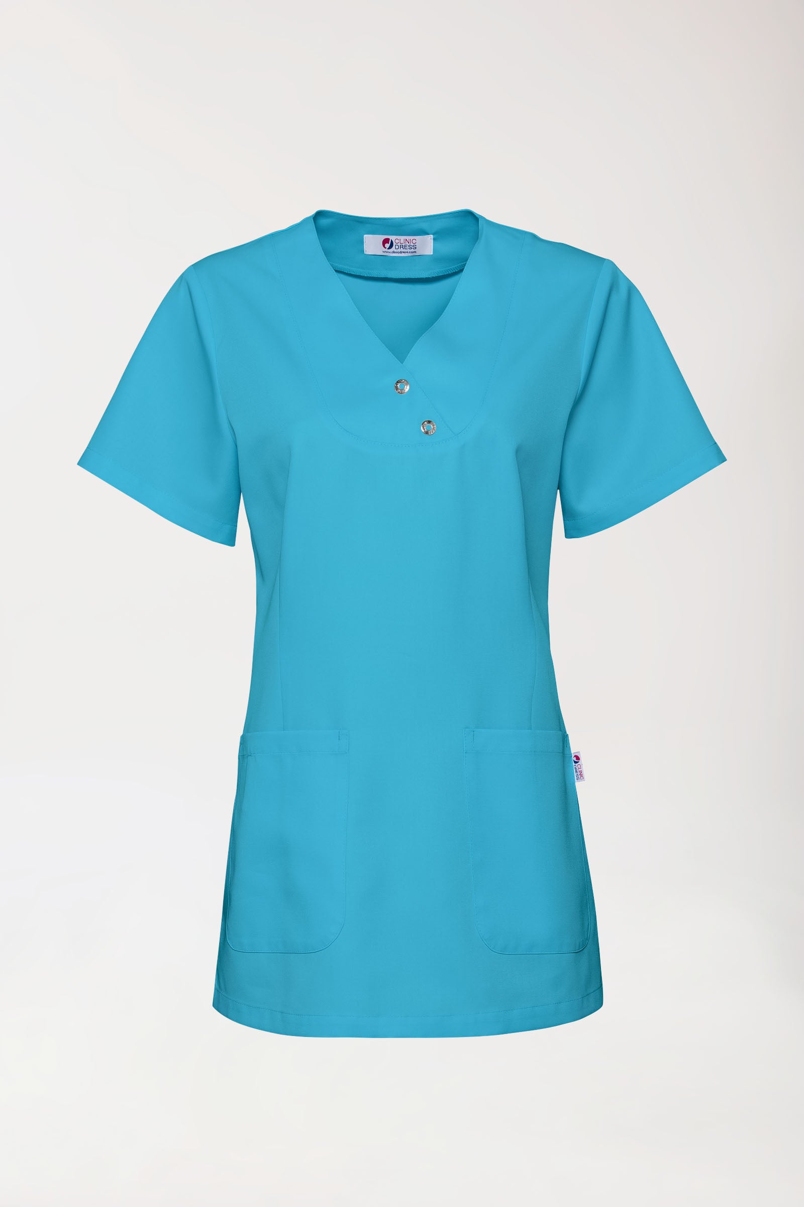 GREEN Tunique Femme - Boutons-pression turquoise foncé