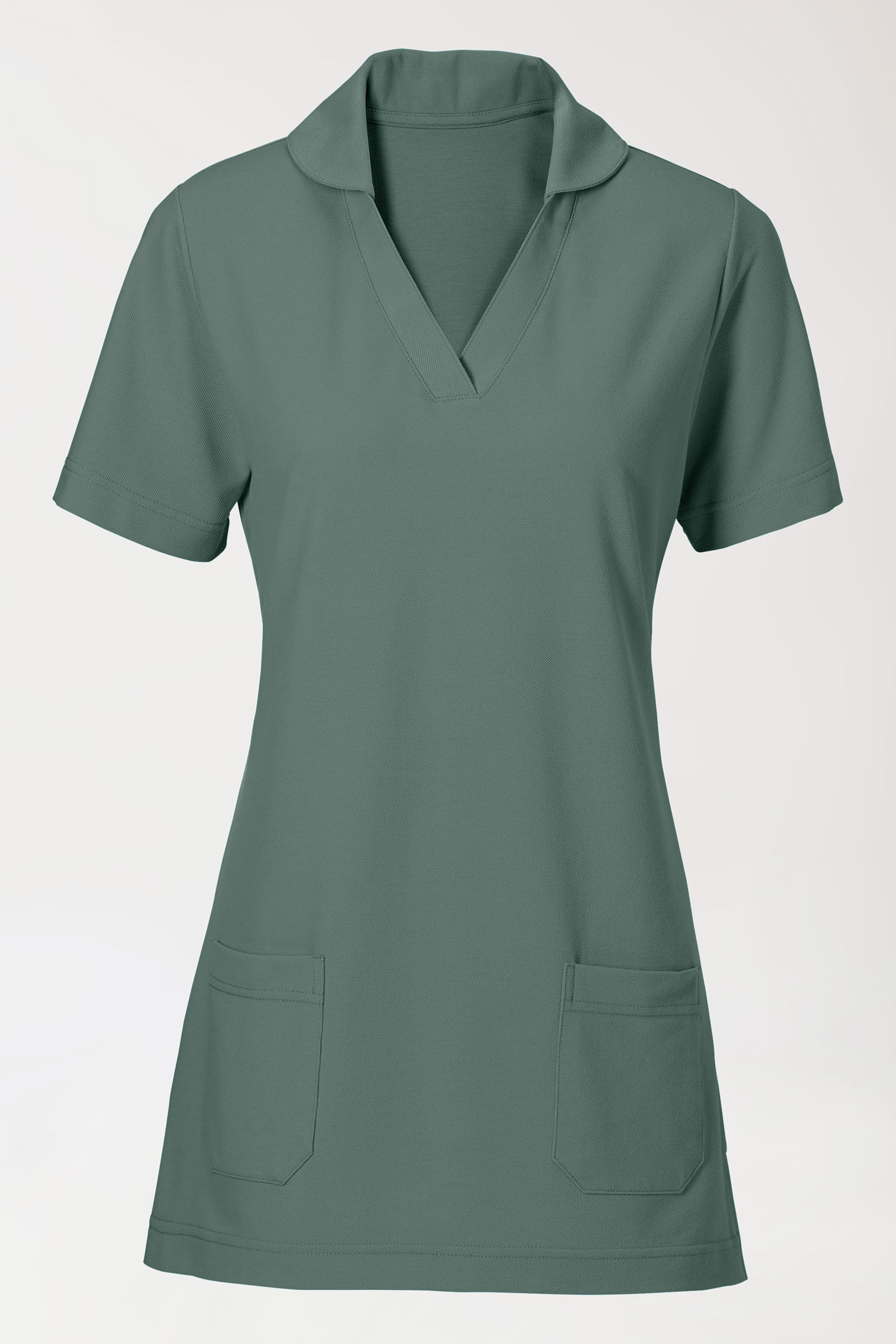 COMFY FLEX Tunique Stretch Femme - col châle vert foncé