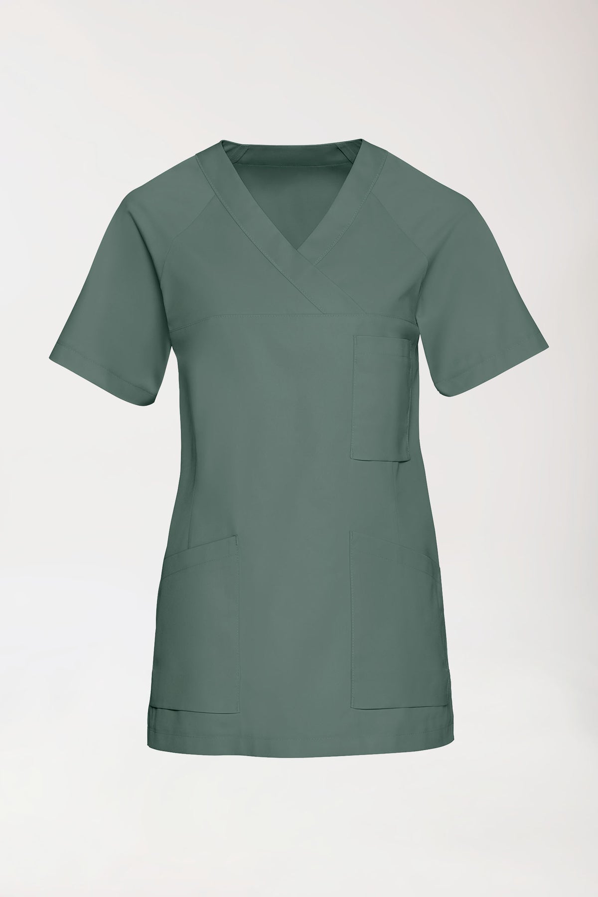 LA tunique médicale femme - Décolleté V vert foncé, Vue de face