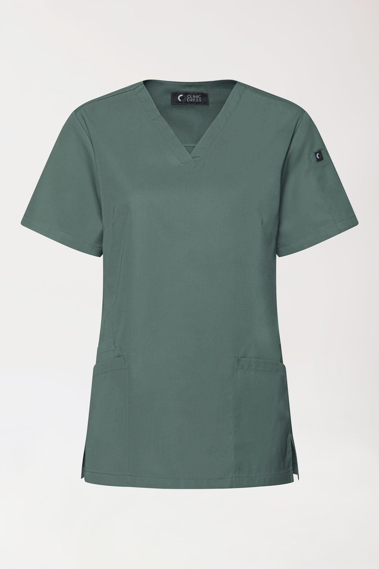 GREEN Tunique Stretch Femme - Décolleté V vert foncé