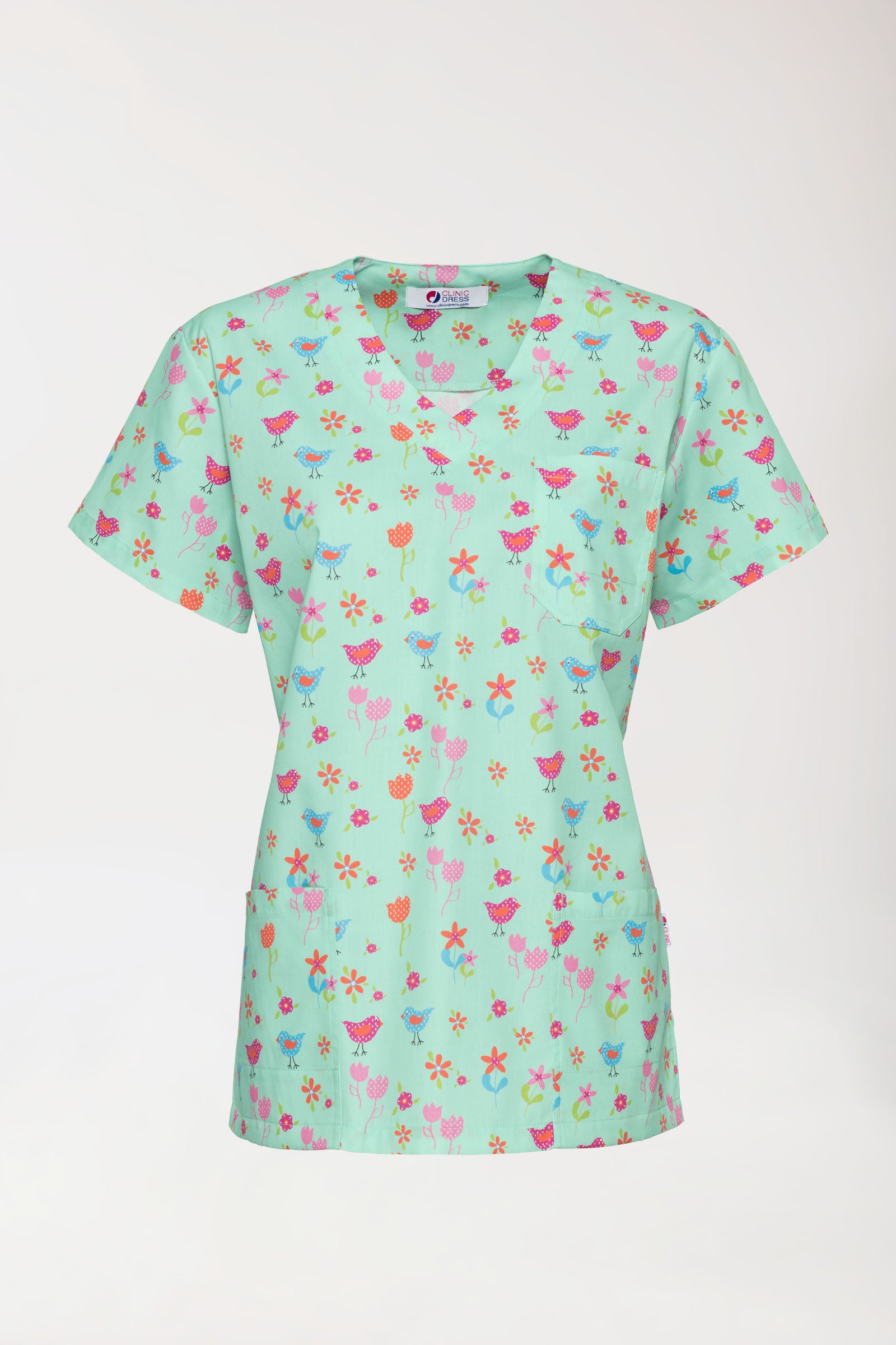 Tunique Femme légère - Imprimée en allover vert opale/multicolore