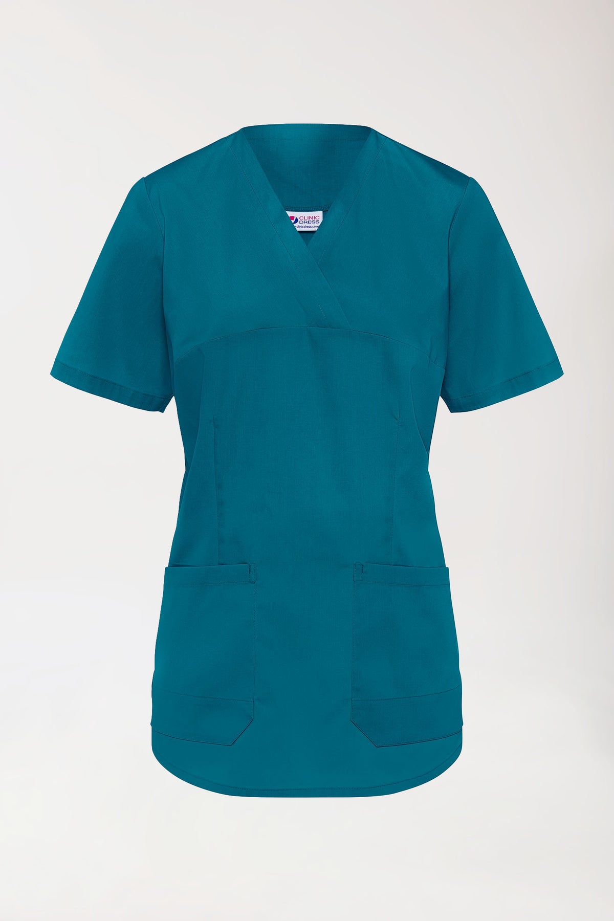 Tunique Stretch Femme - Col V vert pétrole, Vue de face