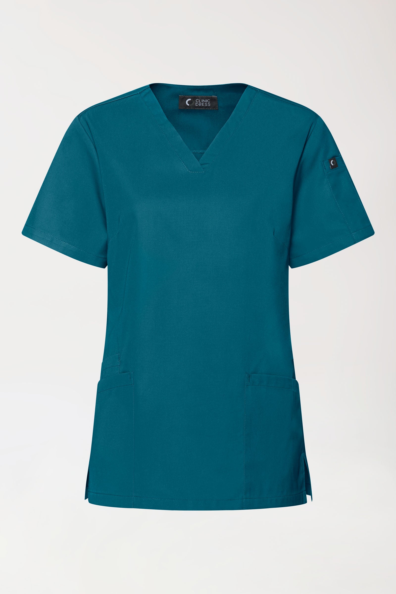 GREEN Tunique Stretch Femme - Décolleté V pétrole