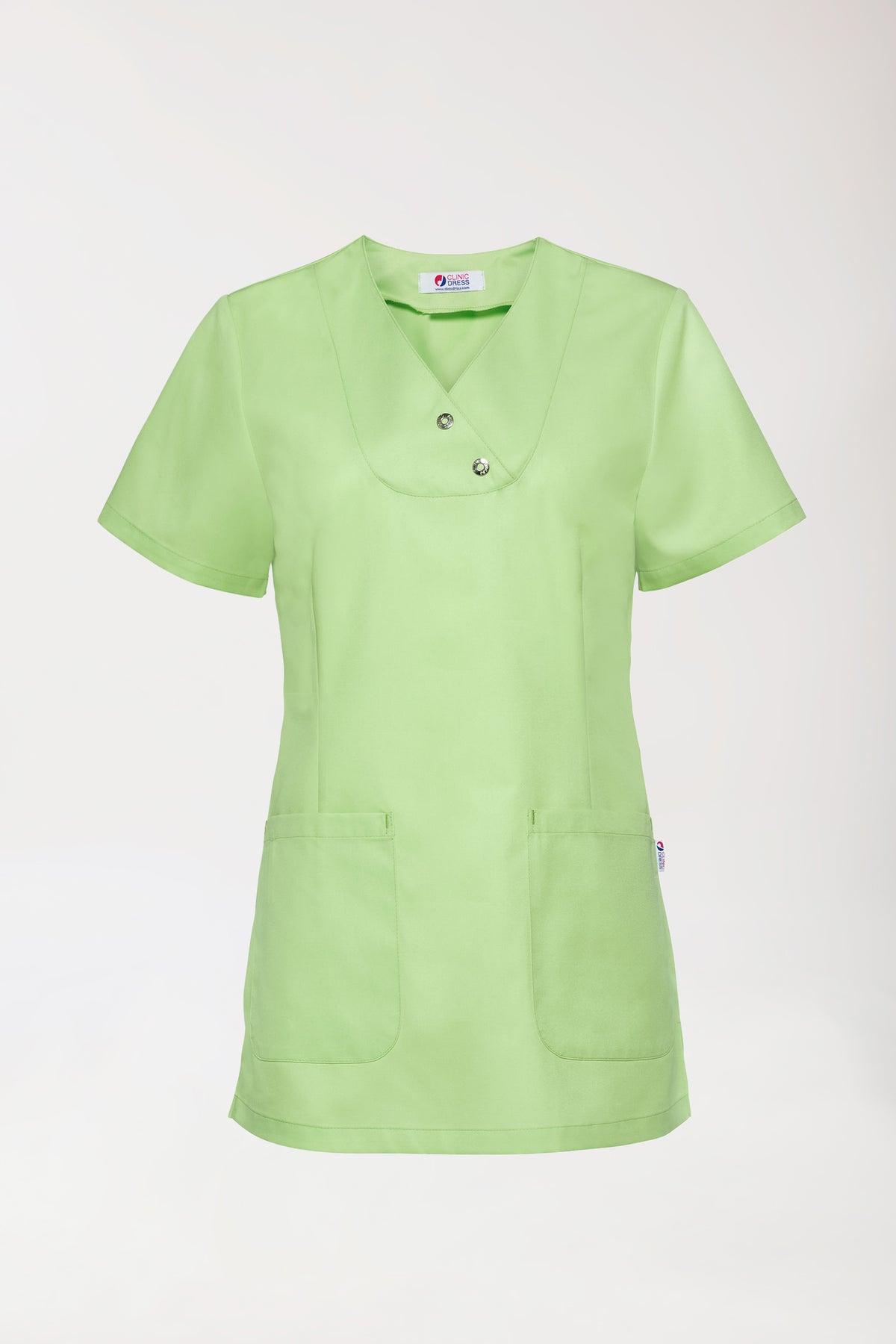 GREEN Tunique Femme - Boutons-pression vert pomme, Vue de face