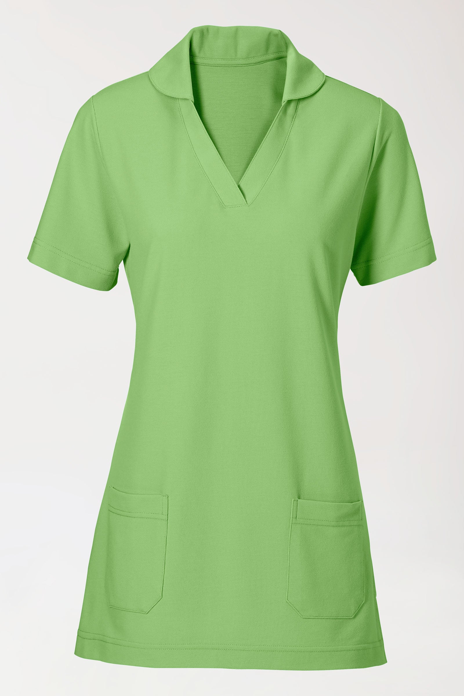 COMFY FLEX Tunique Stretch Femme - col châle vert pomme, Vue de face
