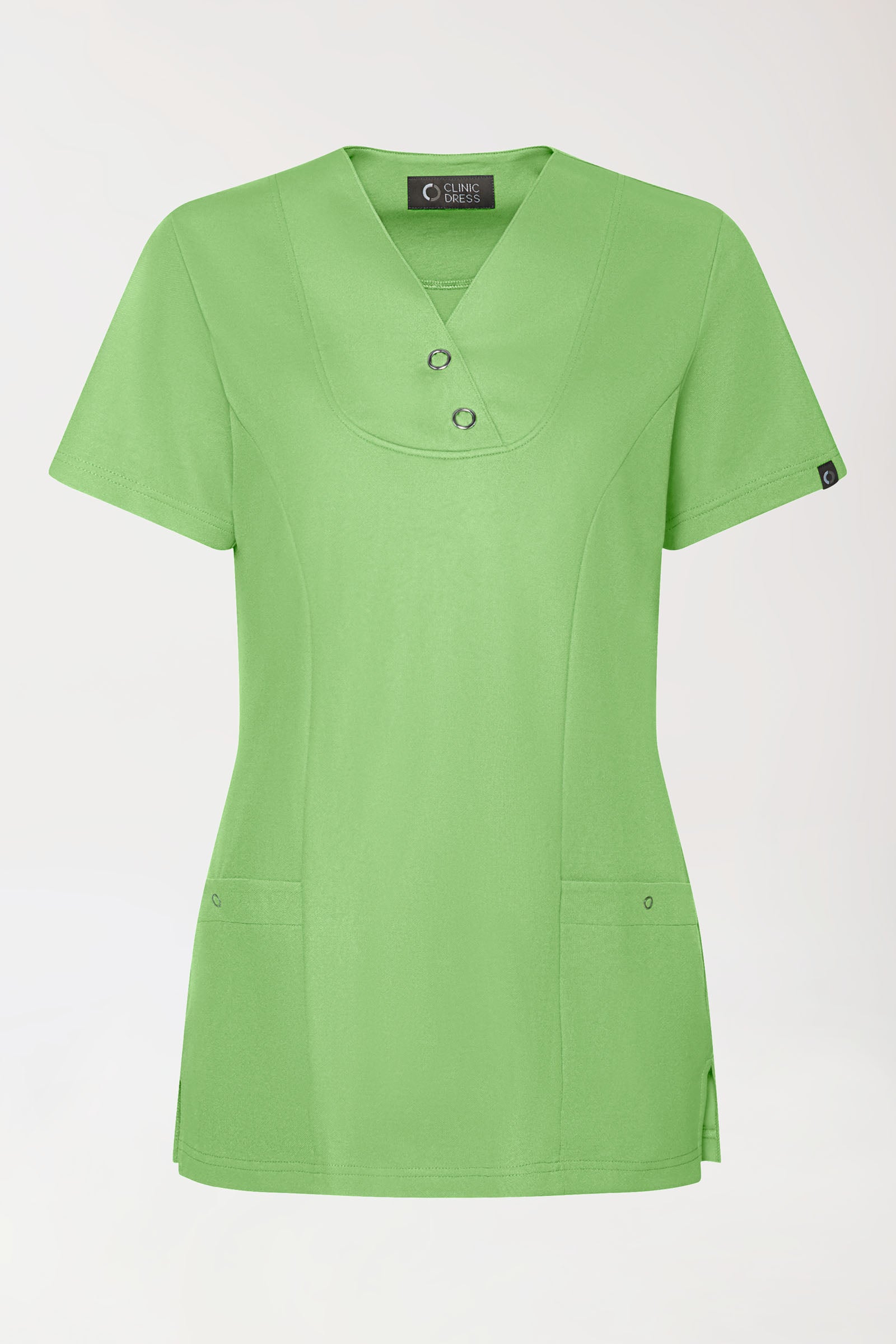 COMFY FLEX Tunique Stretch Femme - Boutons-pression vert pomme