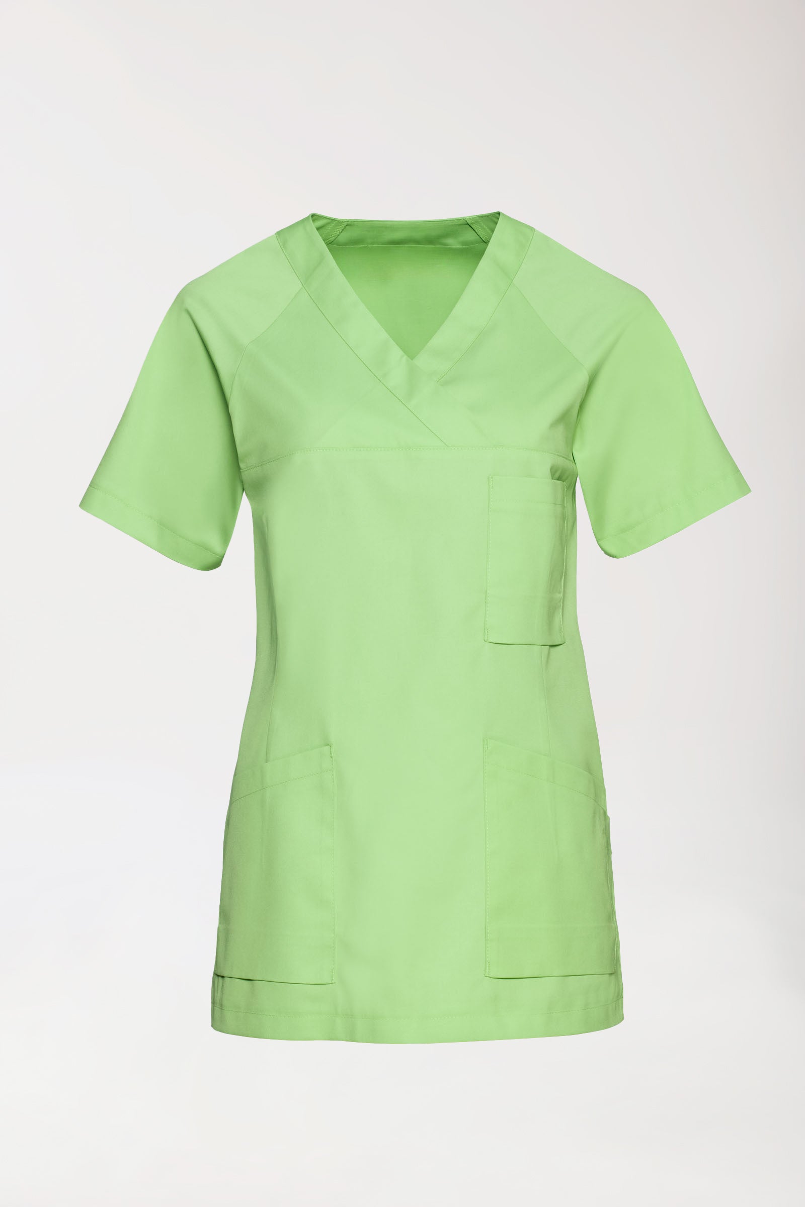 LA tunique médicale femme - Décolleté V vert pomme, Vue de face