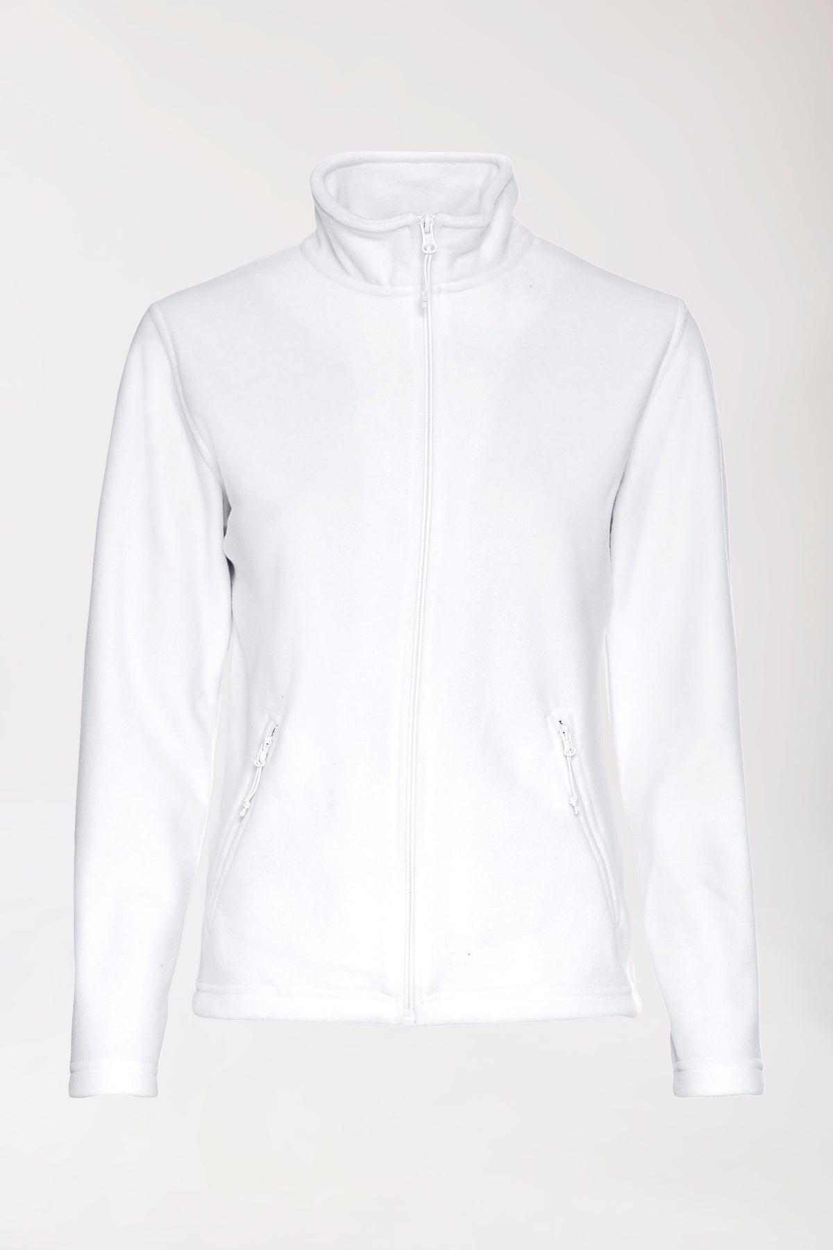 Veste polaire Femme - Zippée - Col officier blanc