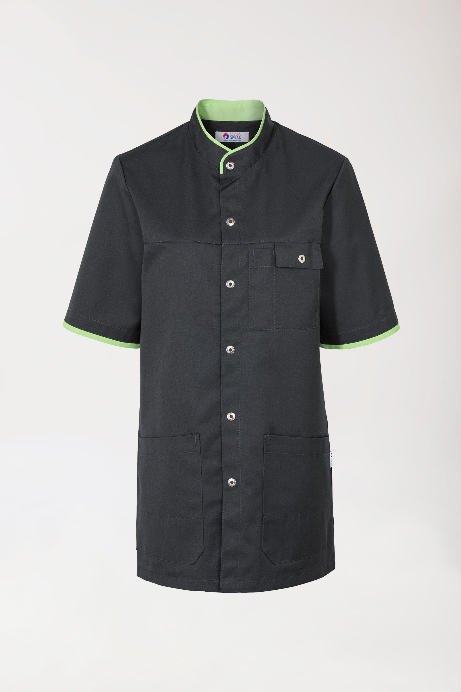 Tunique longue anthracite vert pomme homme, Vue de face