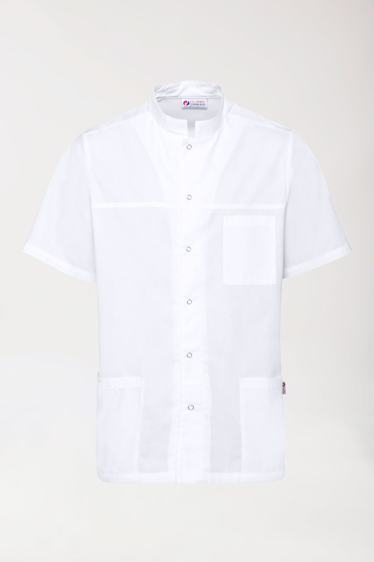 Blouse Stretch Homme - boutonnée blanc, Vue de face