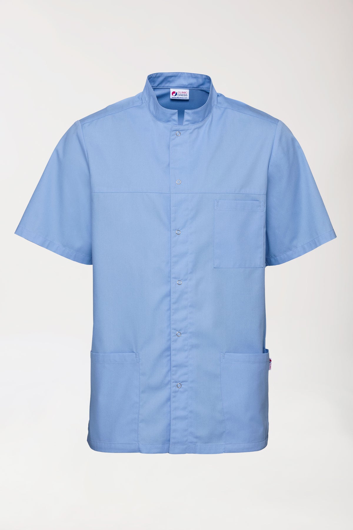 Blouse Stretch Homme - boutonnée bleu ciel, Vue de face