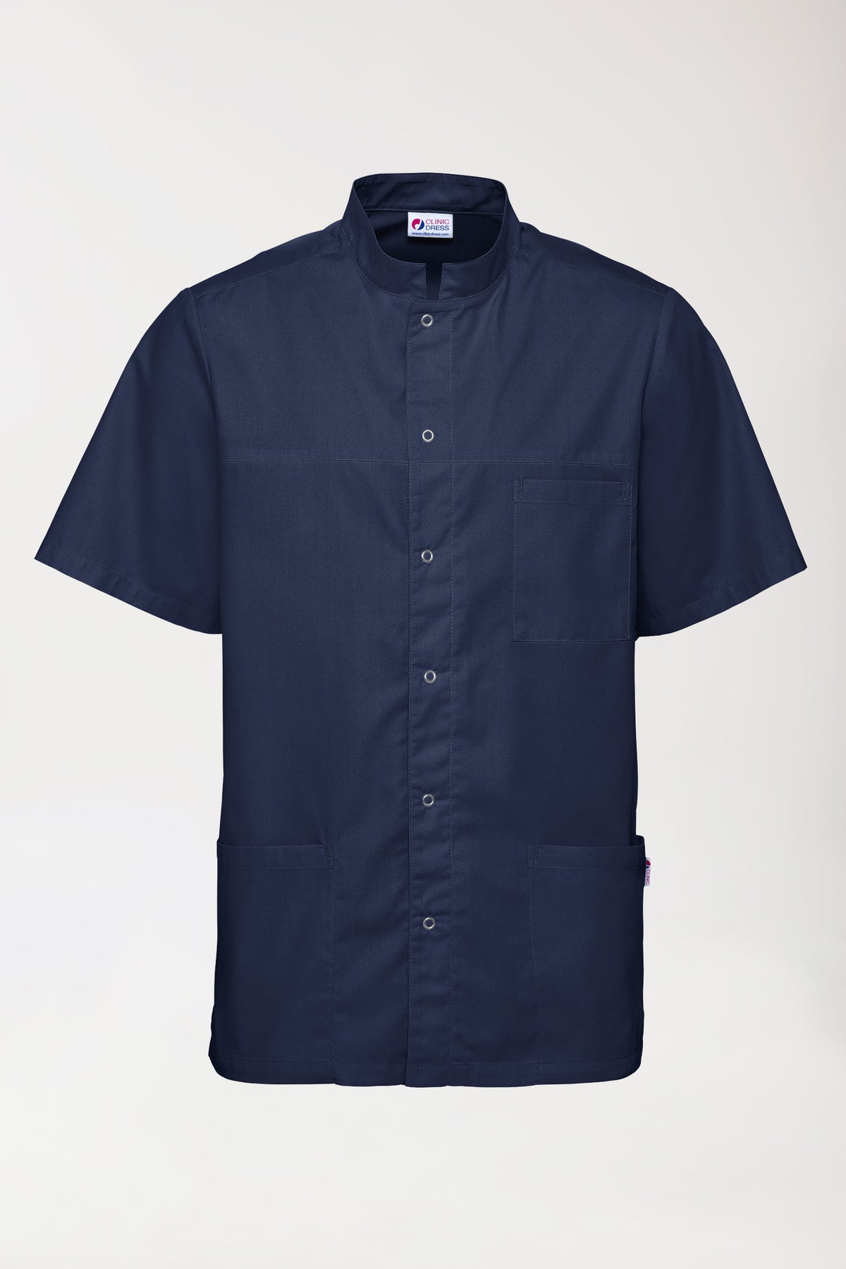 Blouse Stretch Homme - boutonnée bleu navy, Vue de face
