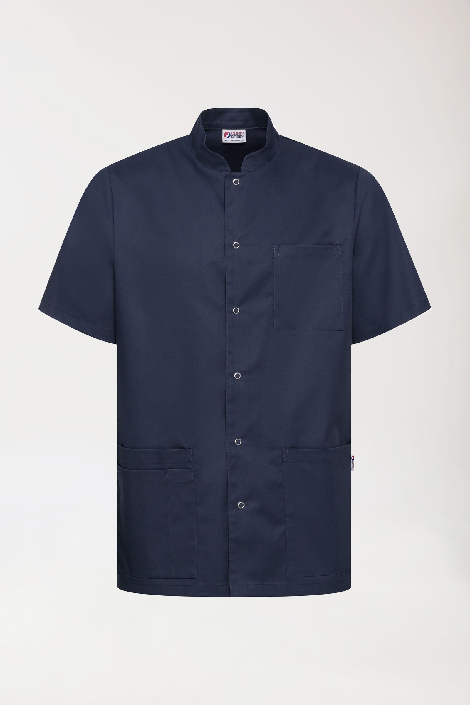 CLINIC STRETCH Blouse Homme - Entièrement boutonnée bleu navy