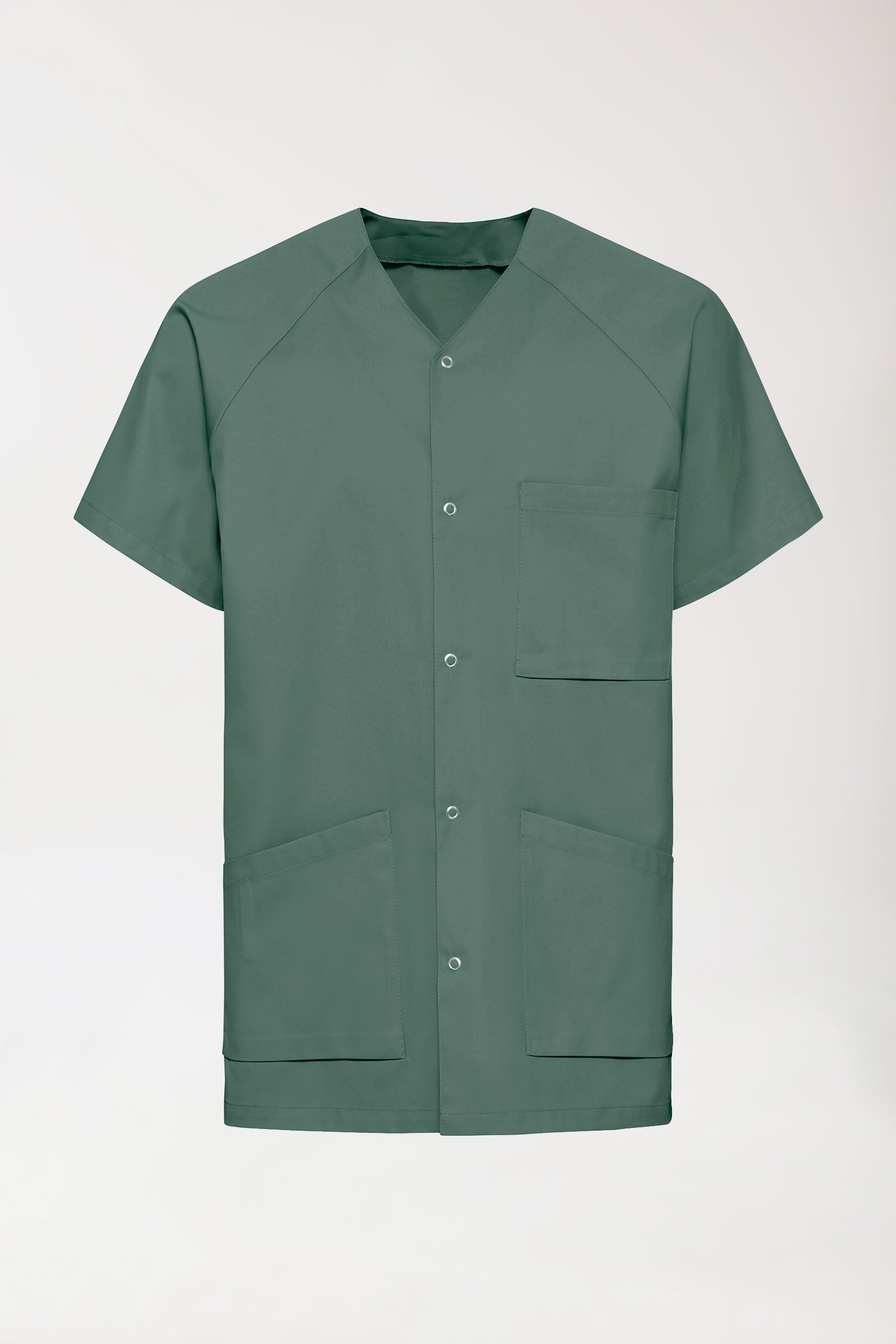CORE Blouse Homme - Entièrement boutonnée vert foncé, Vue de face